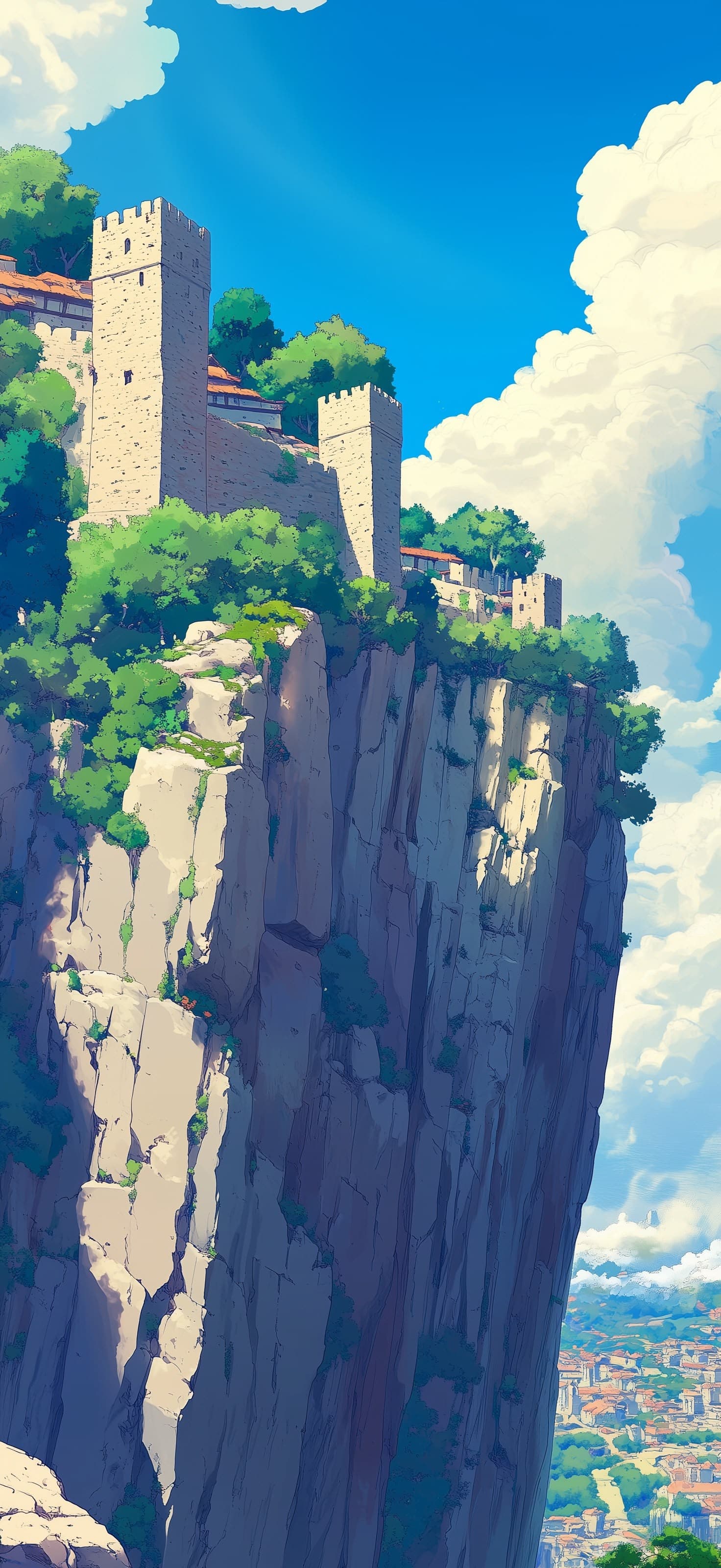 Cliffside Fortress - free phone wallpaper