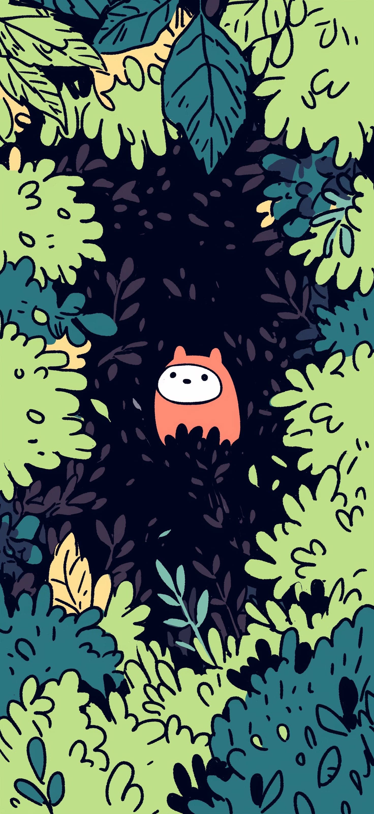 Cute Character in Bush - free phone wallpaper