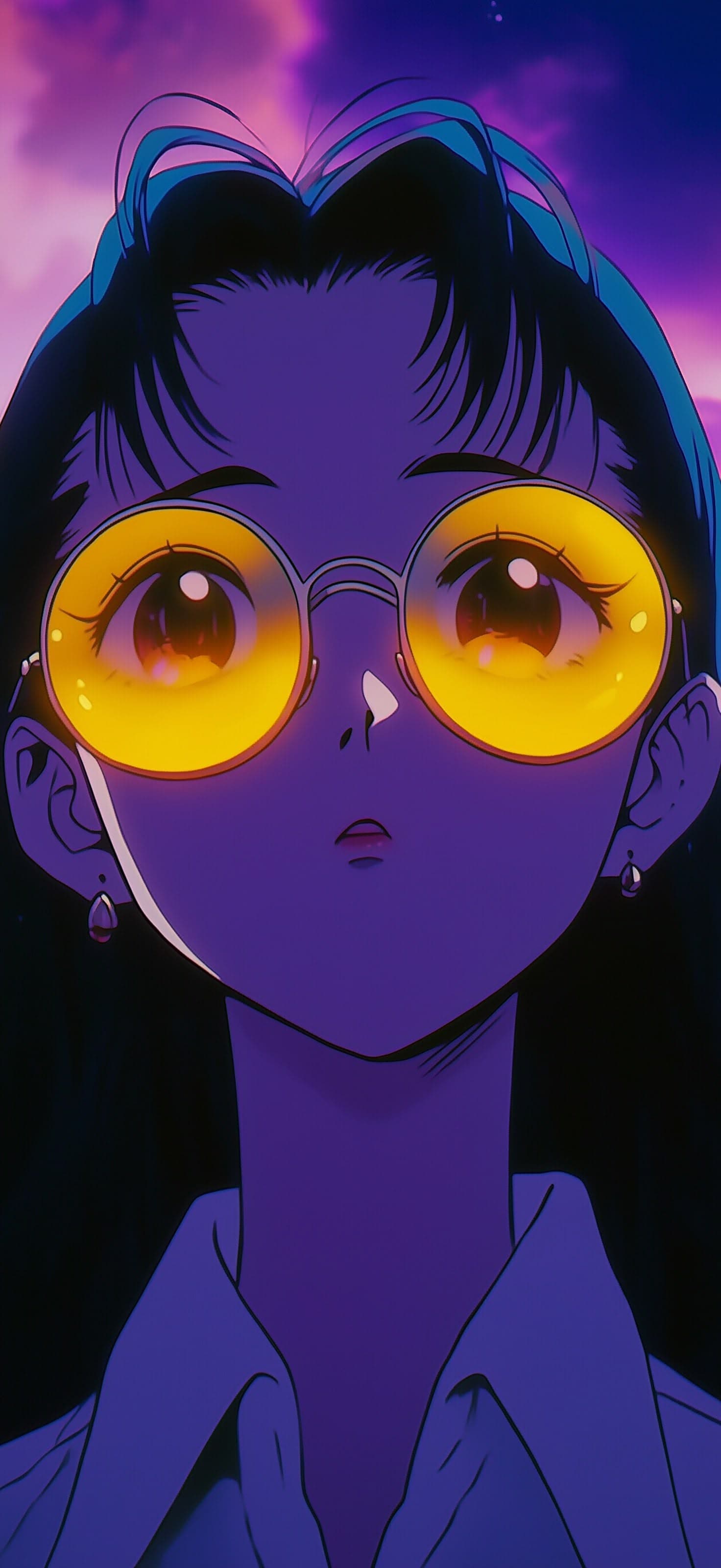 Anime Girl with Glasses - free phone wallpaper