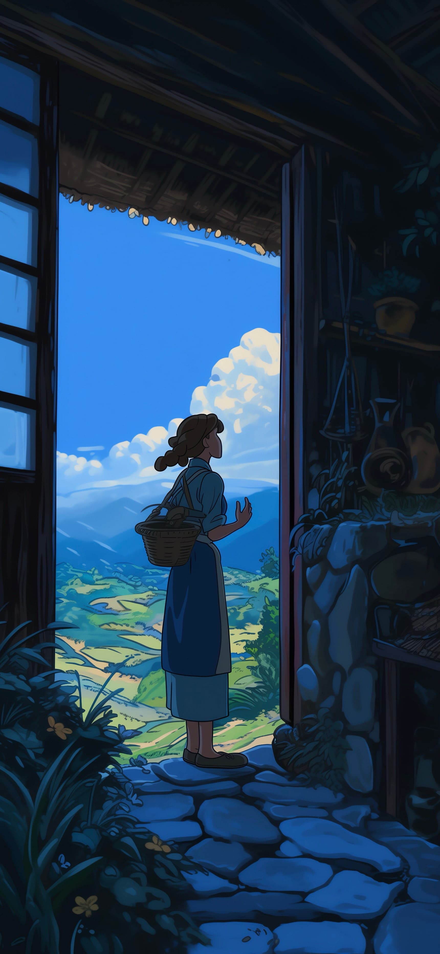 Anime Rural Scenery - free phone wallpaper