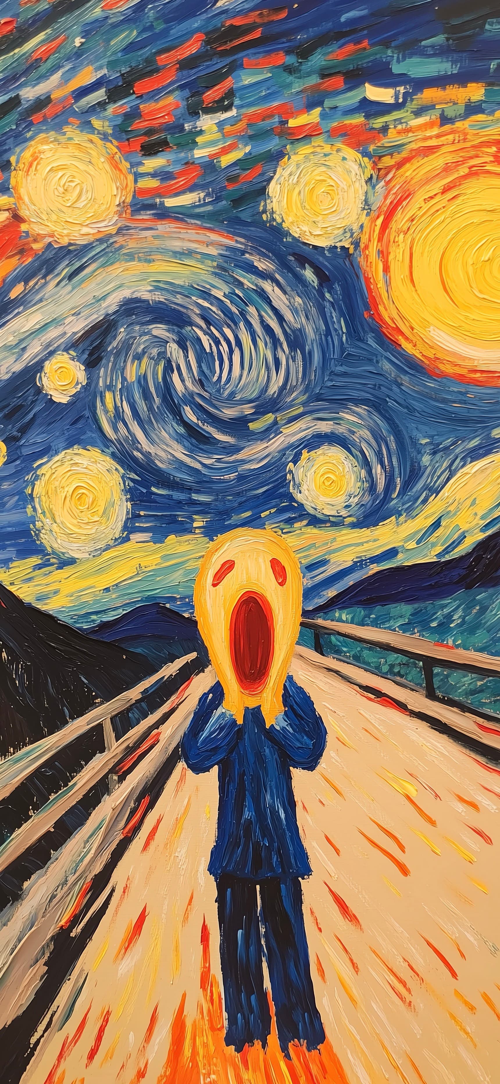 Starry Scream Parody - free phone wallpaper