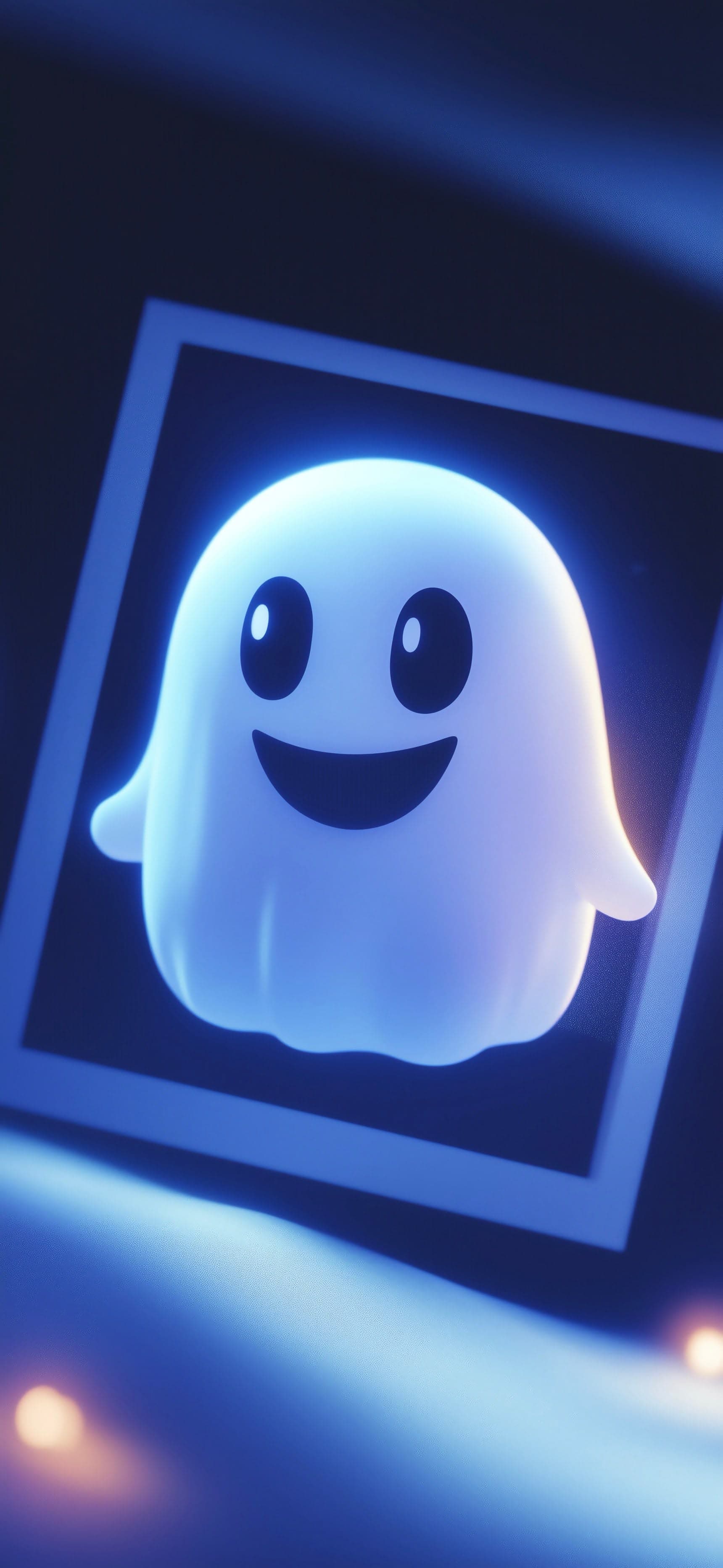 Cute Ghost Illustration - free phone wallpaper