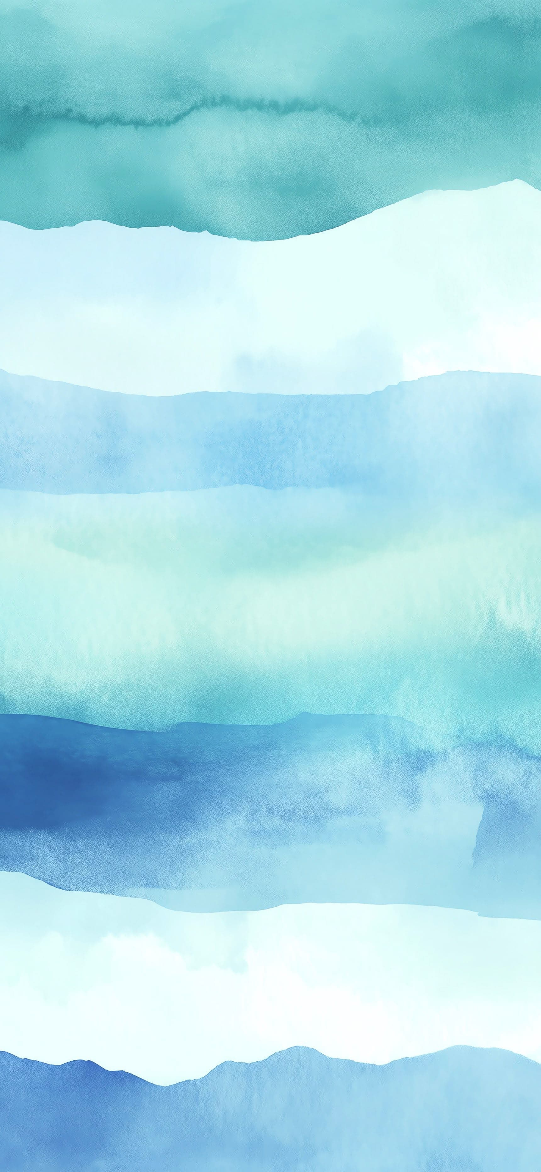 Teal Watercolor Layers - free phone wallpaper