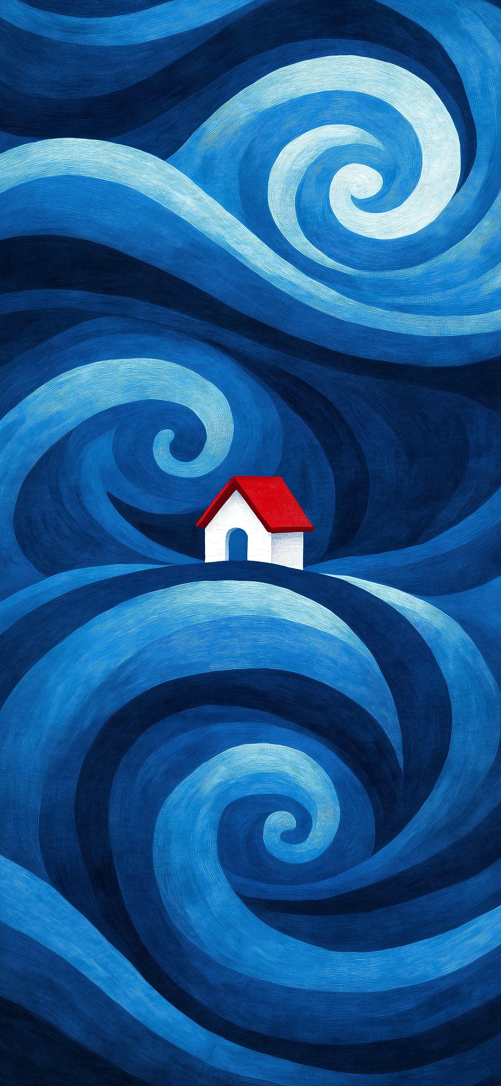 House in Waves - free phone wallpaper