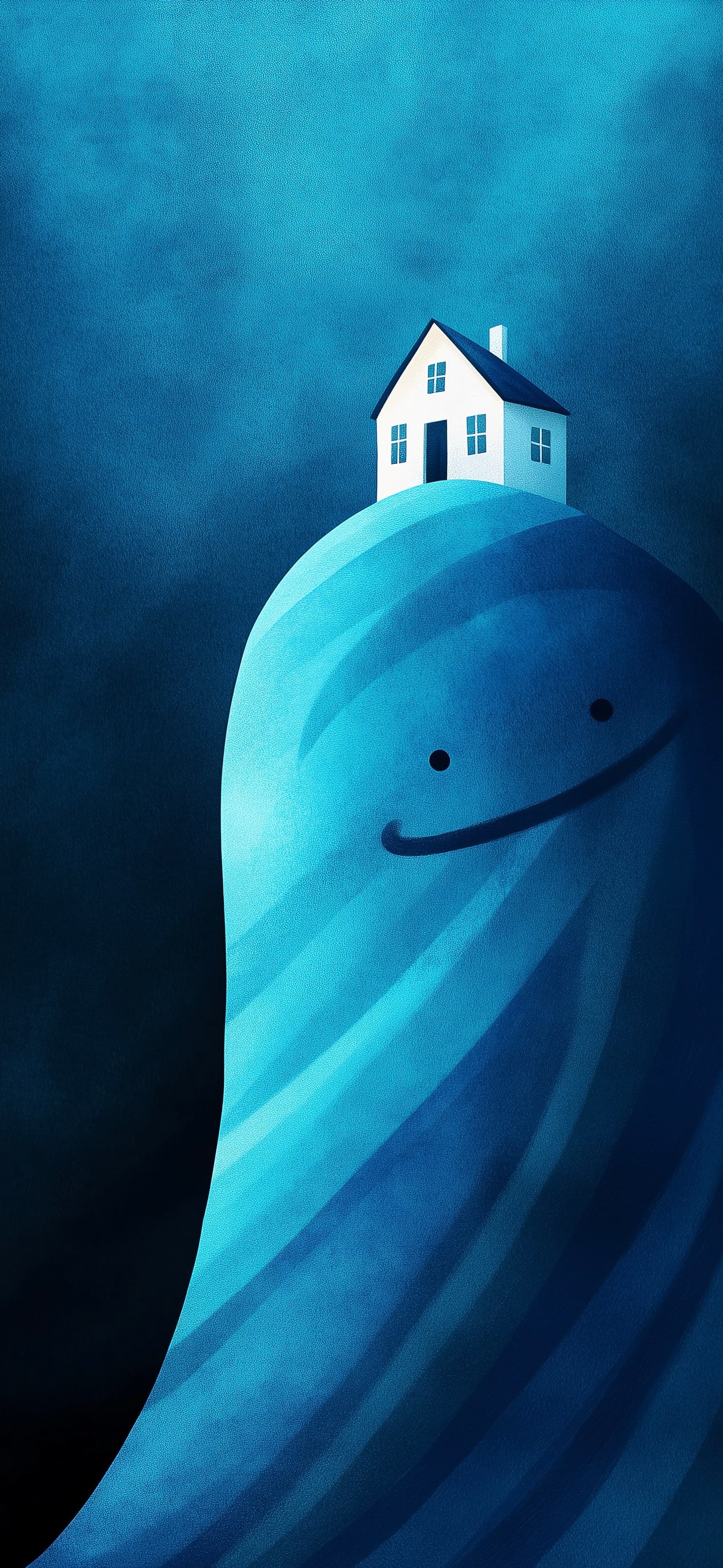 Happy Blue Blob - free phone wallpaper