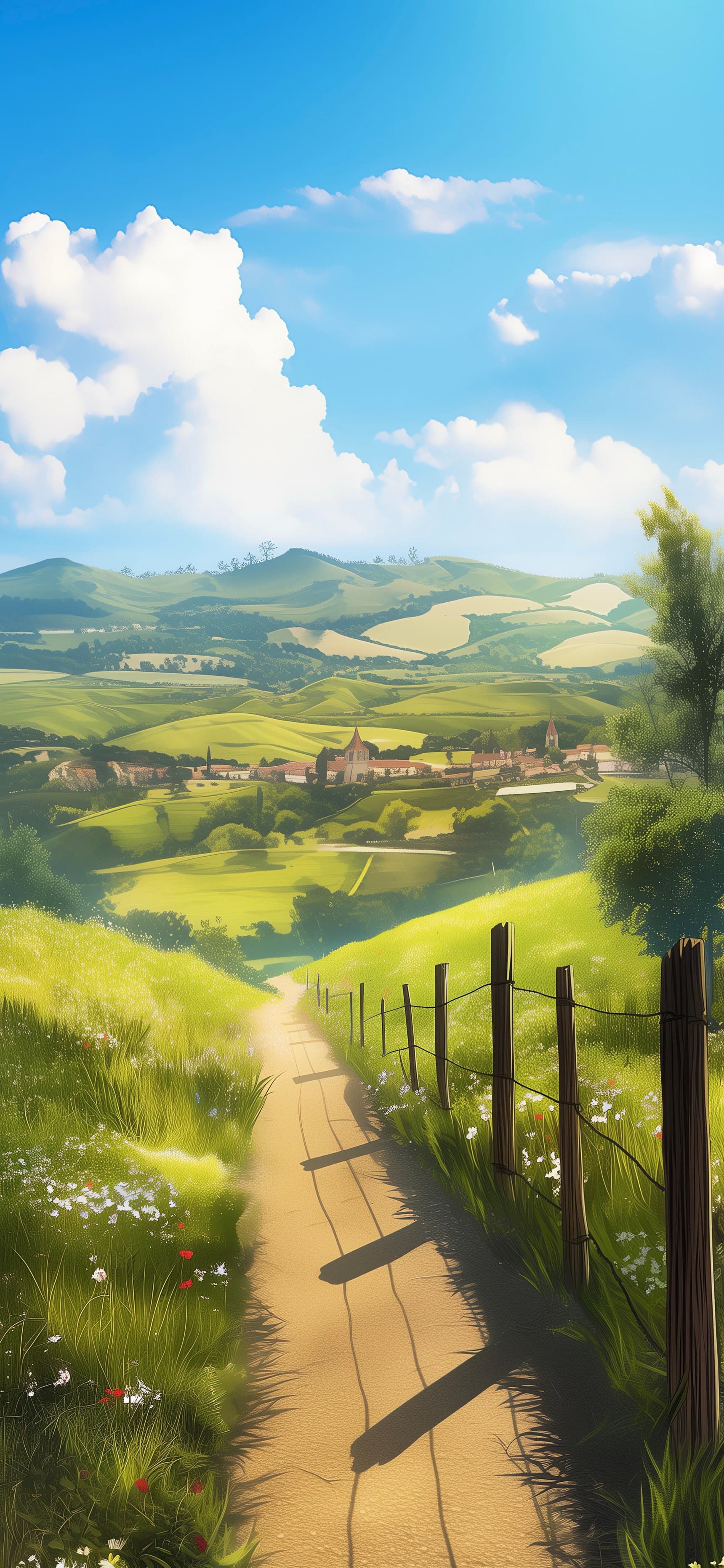 Sunny Pathway - free phone wallpaper