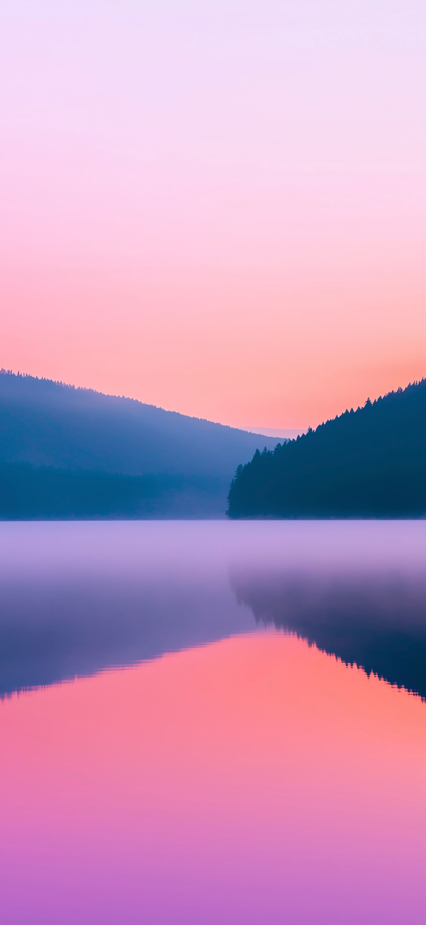Misty Lake Sunrise - free phone wallpaper