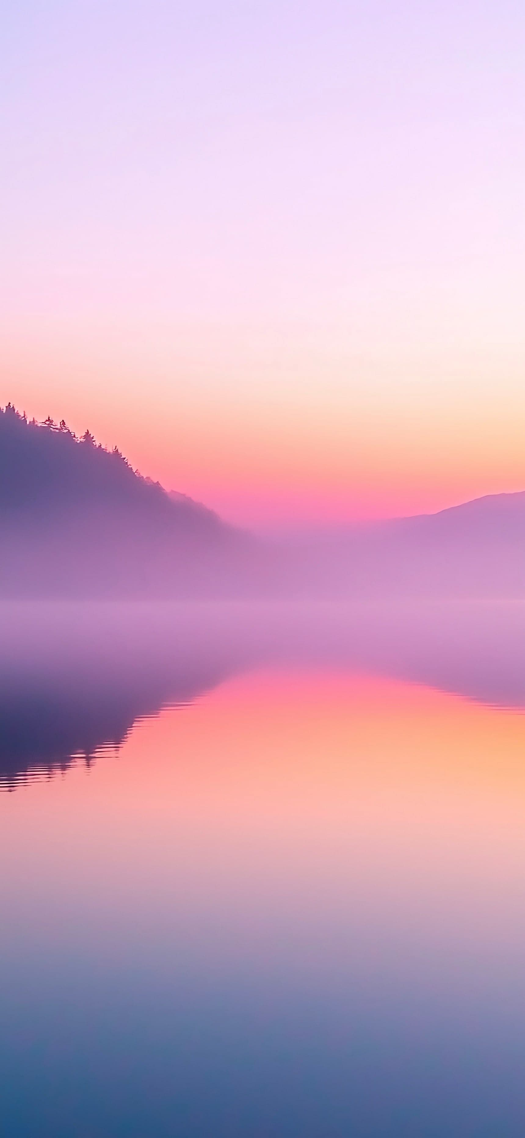 Pastel Lake Reflection - free phone wallpaper