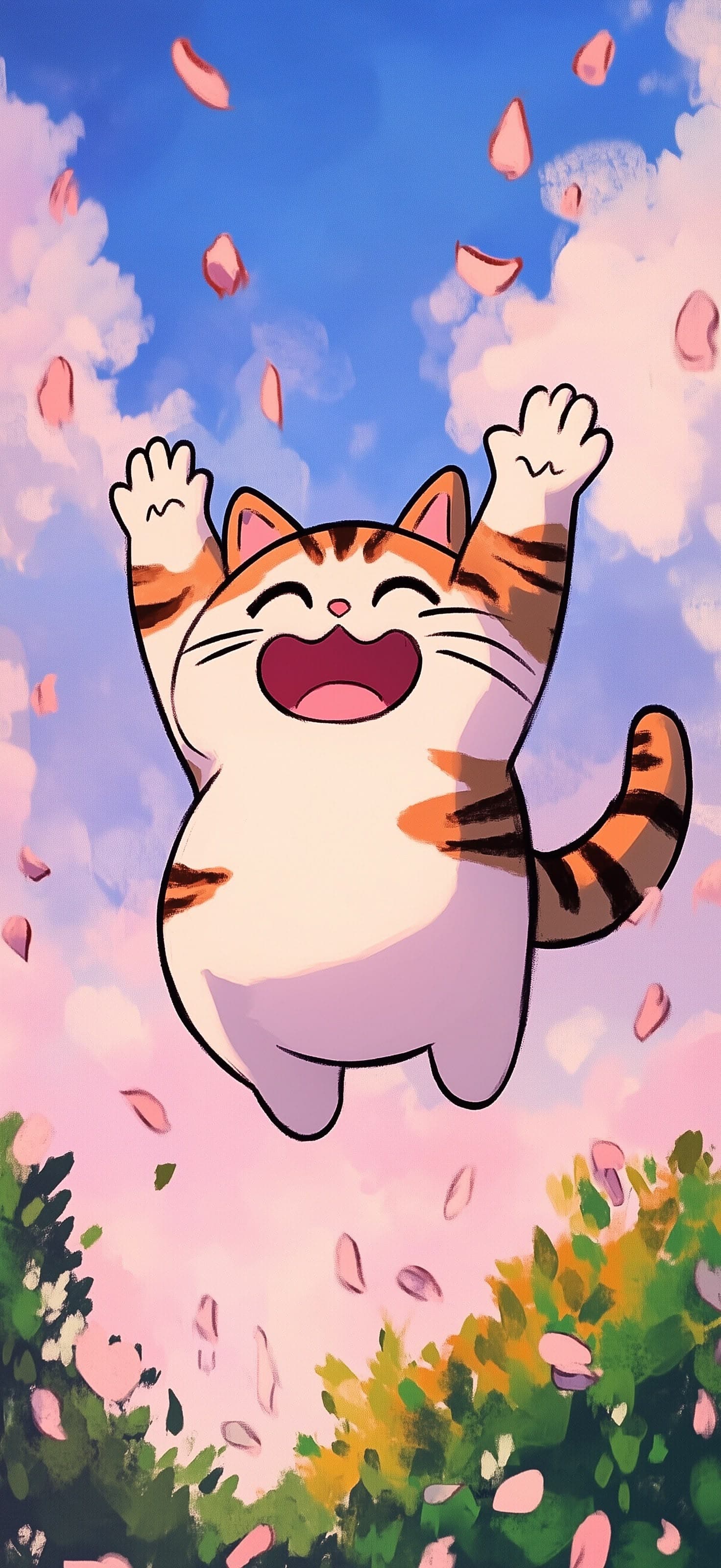 Jumping Cat - free phone wallpaper