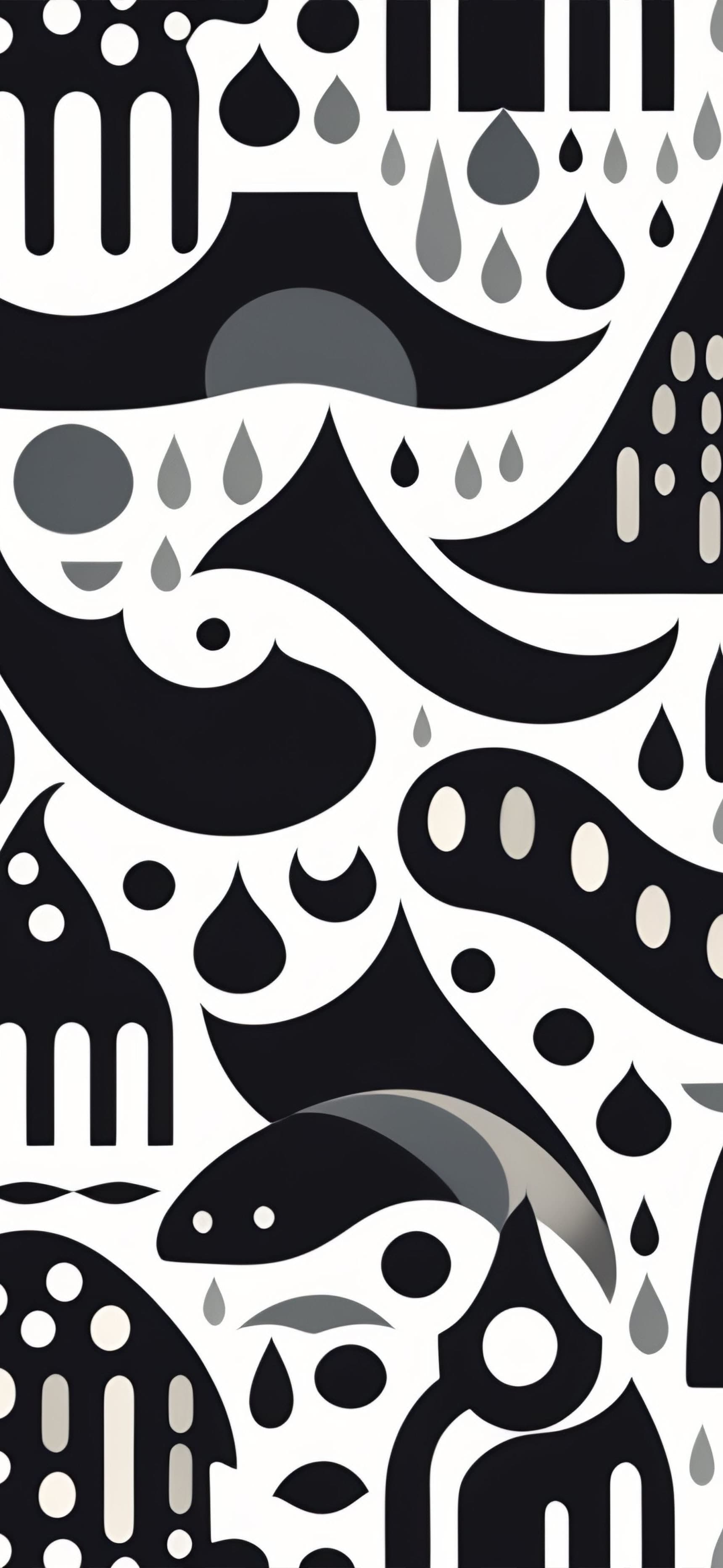 Abstract Monochrome Shapes - free phone wallpaper