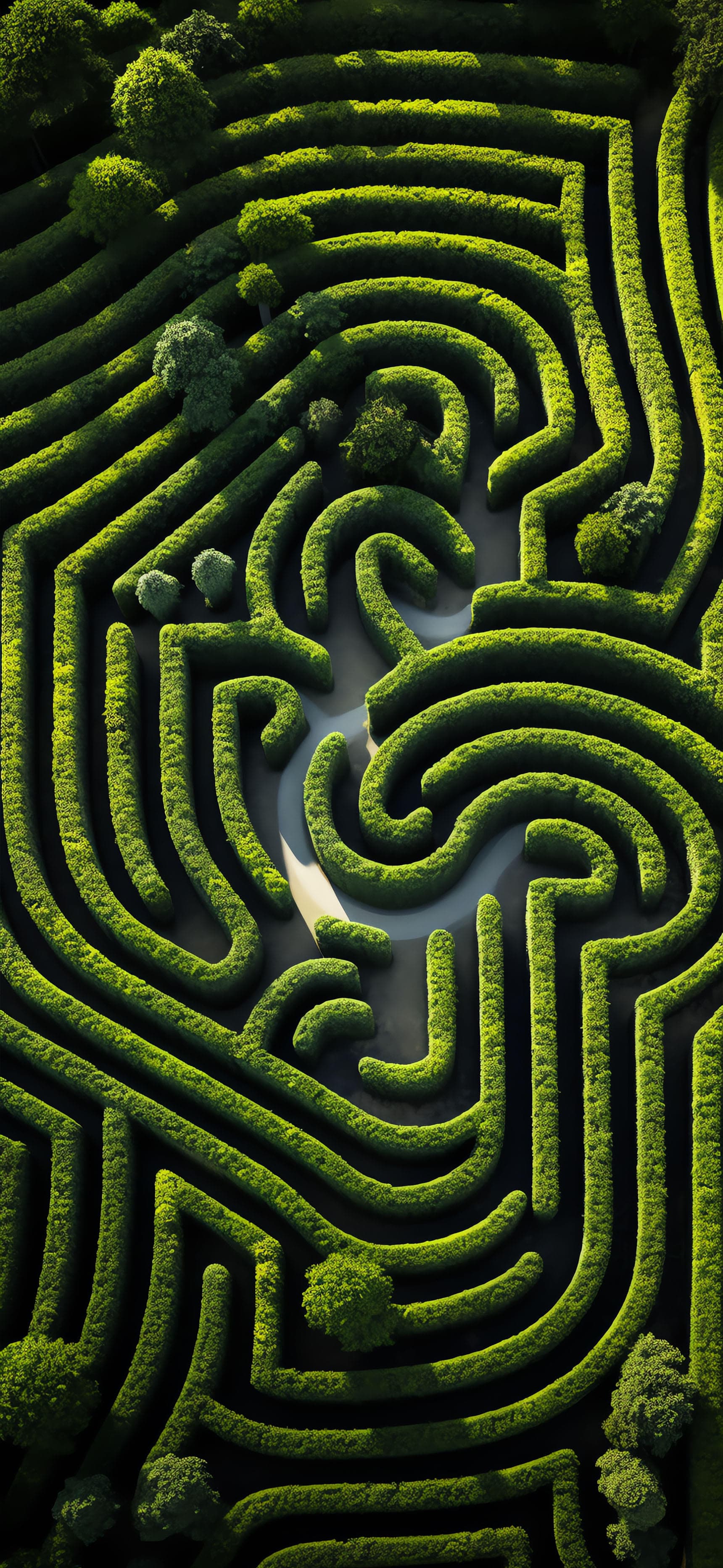 Green Garden Maze - free phone wallpaper