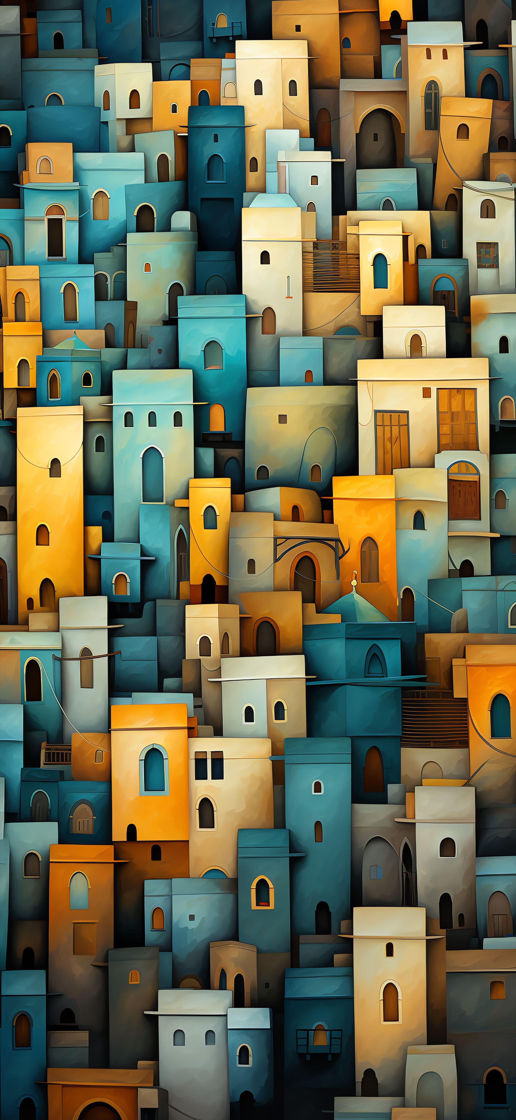 Colorful Cityscape View - free phone wallpaper