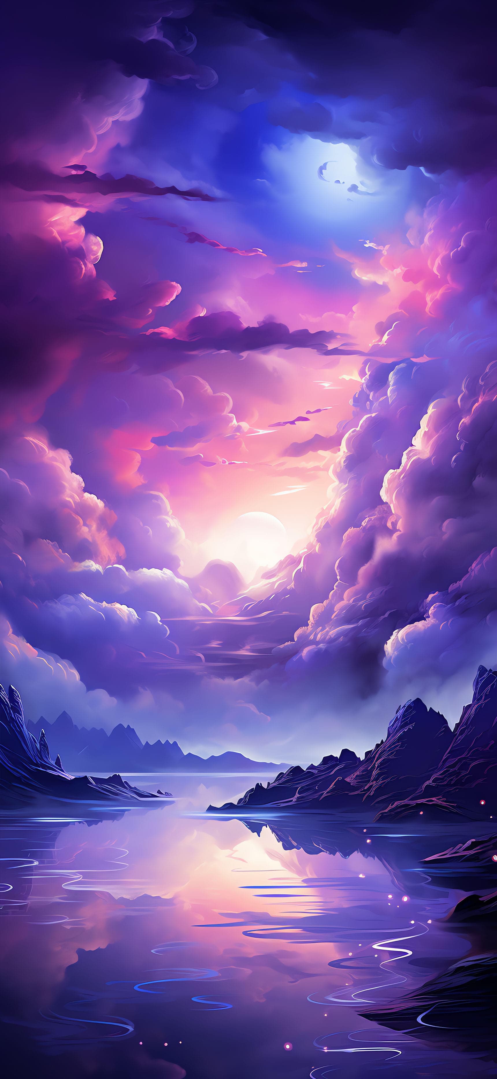 Dreamy Cloudscape Reflection - free phone wallpaper