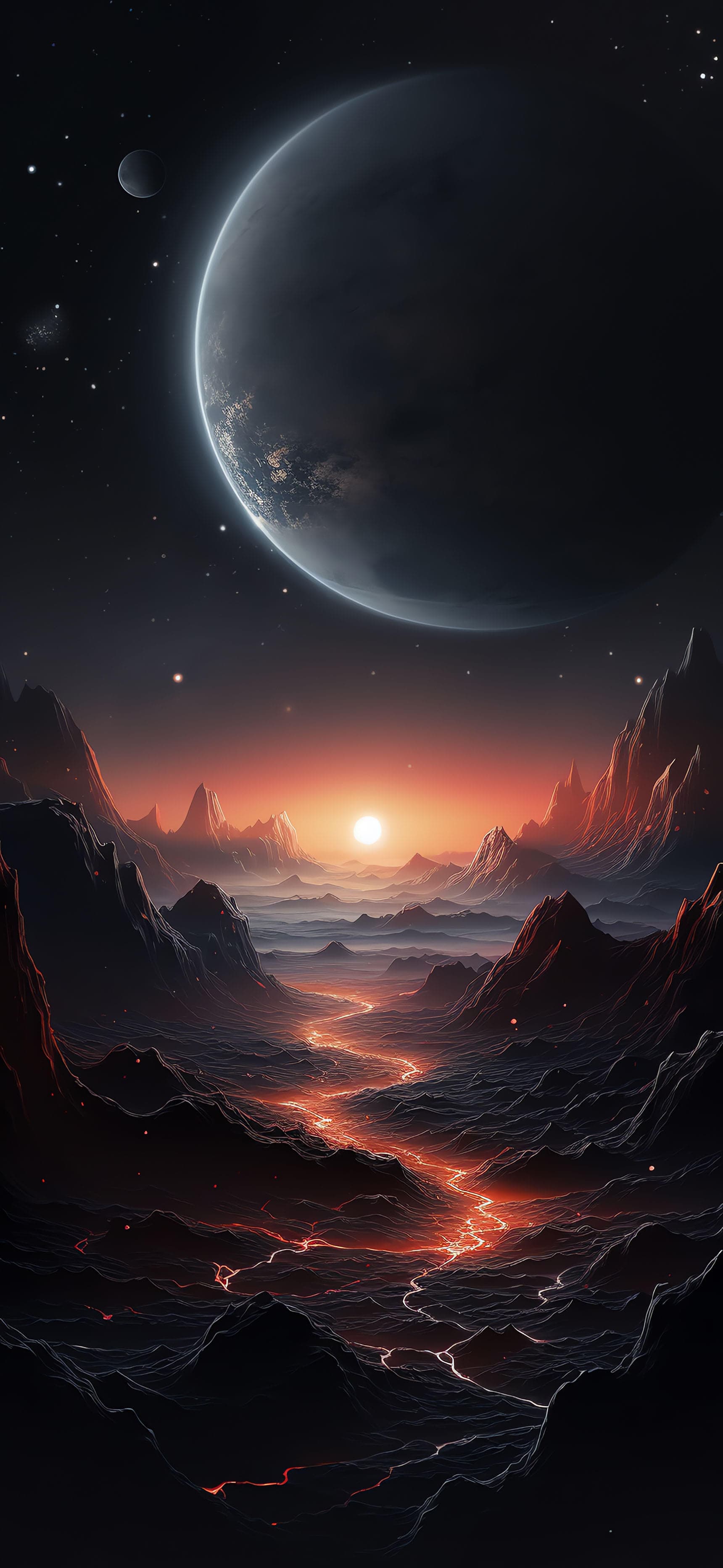 Volcanic Planet View - free phone wallpaper
