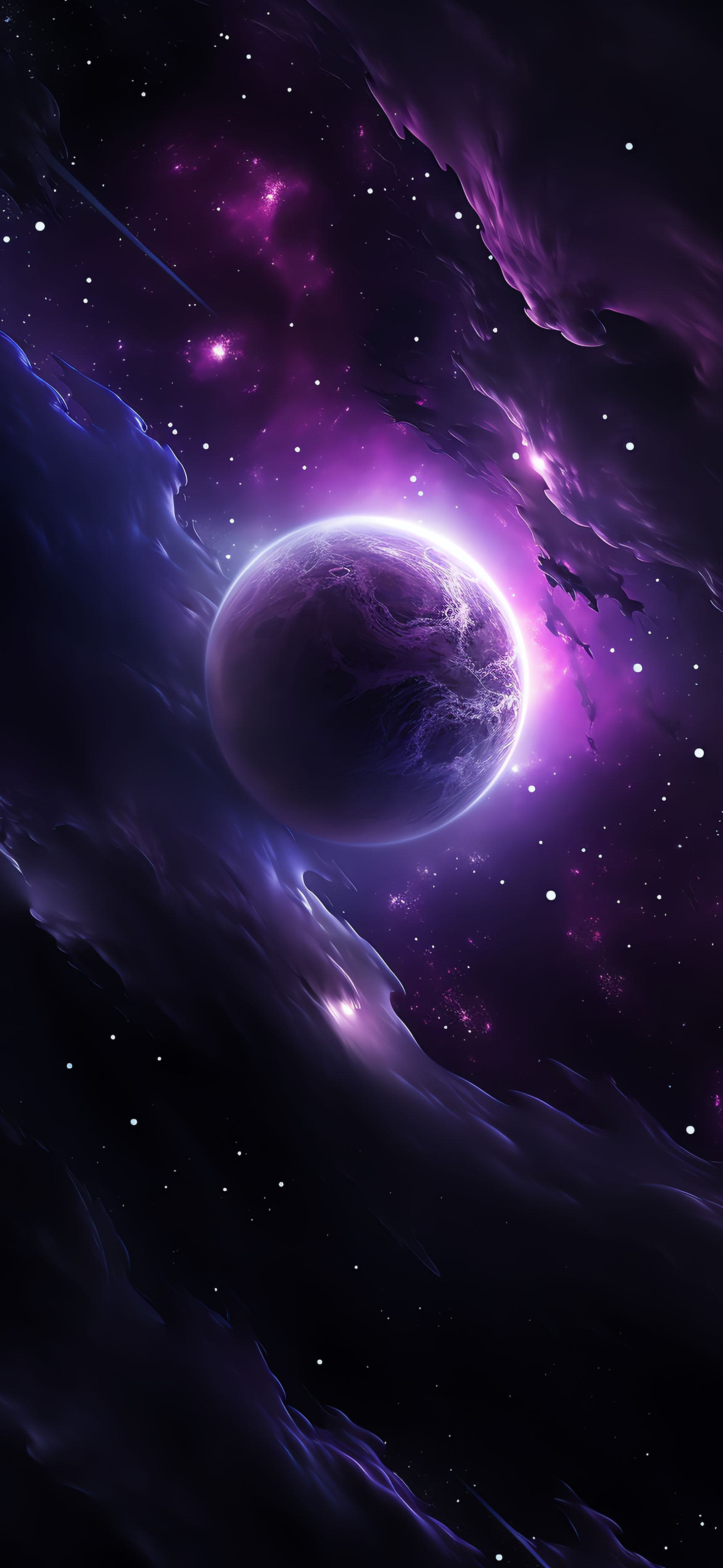 Nebula Planet Glow - free phone wallpaper