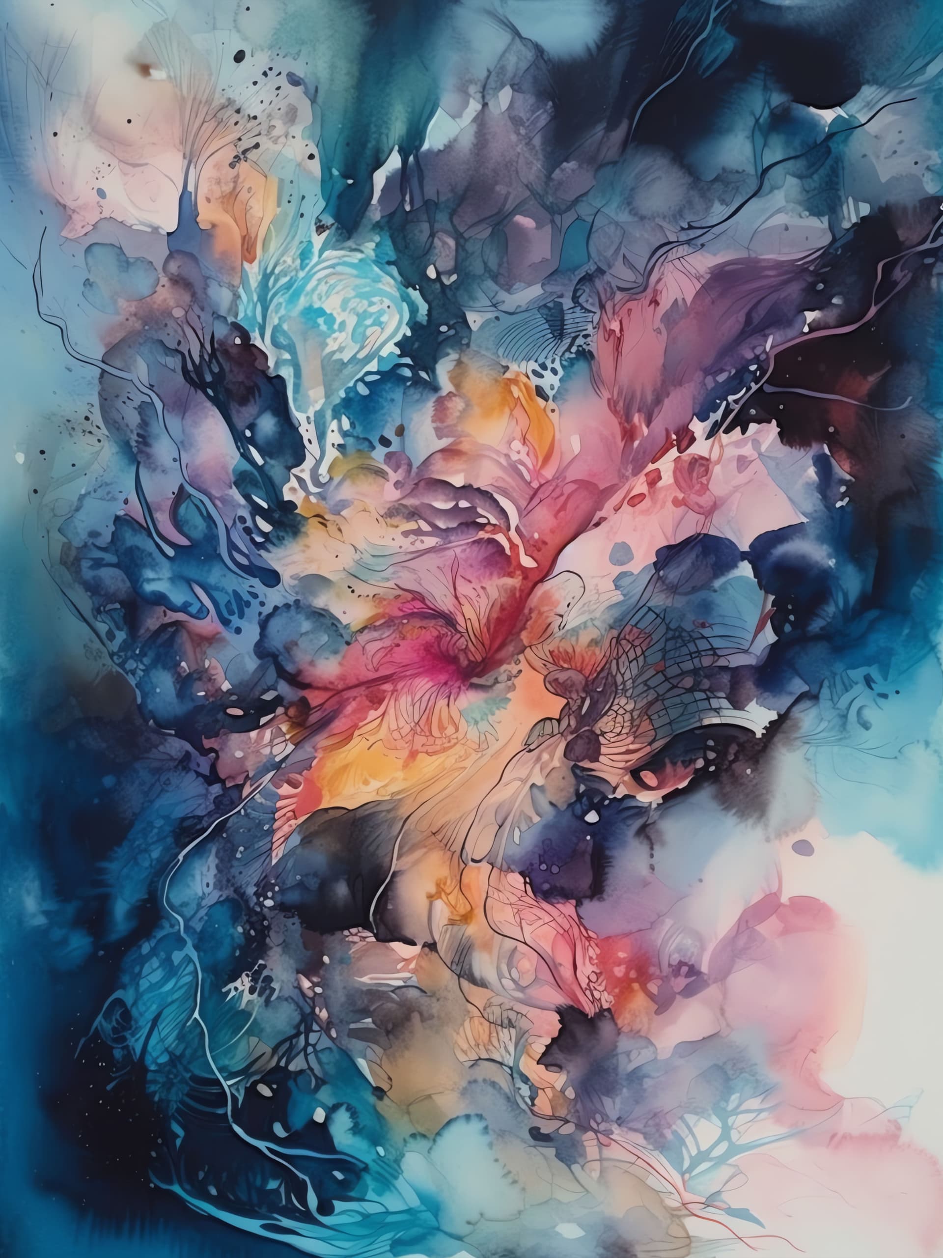 Watercolor Bloom - free phone wallpaper