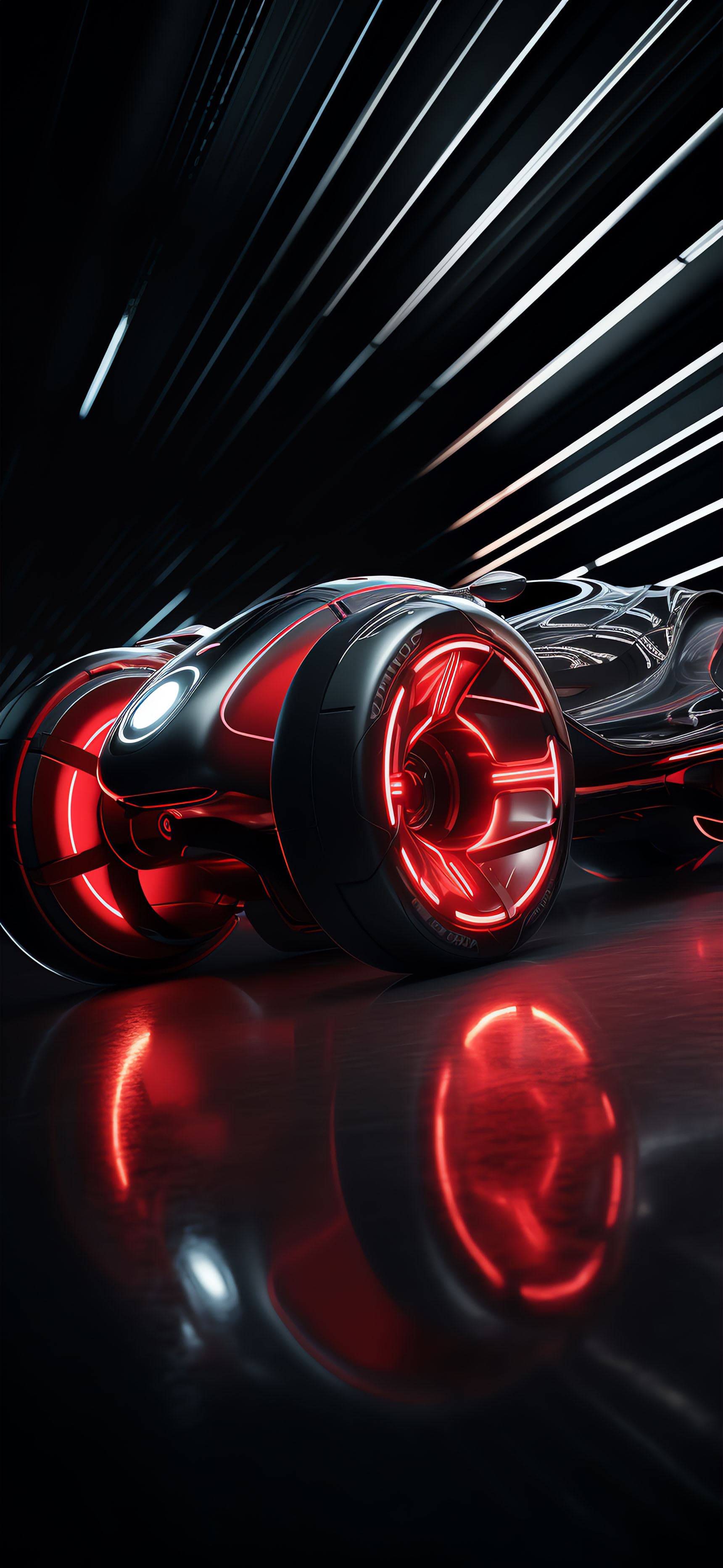 Red Glow Car - free phone wallpaper