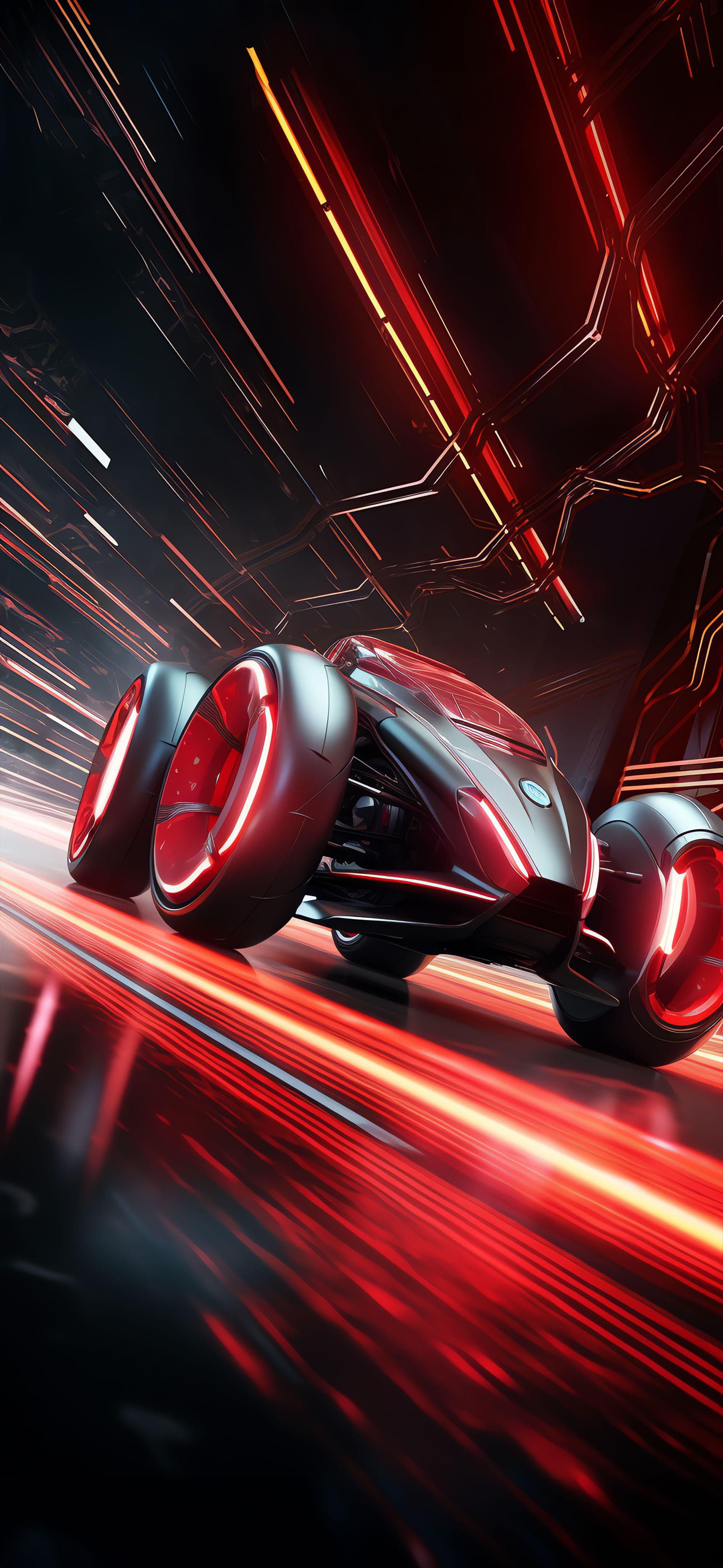 Futuristic Red Racer - free phone wallpaper