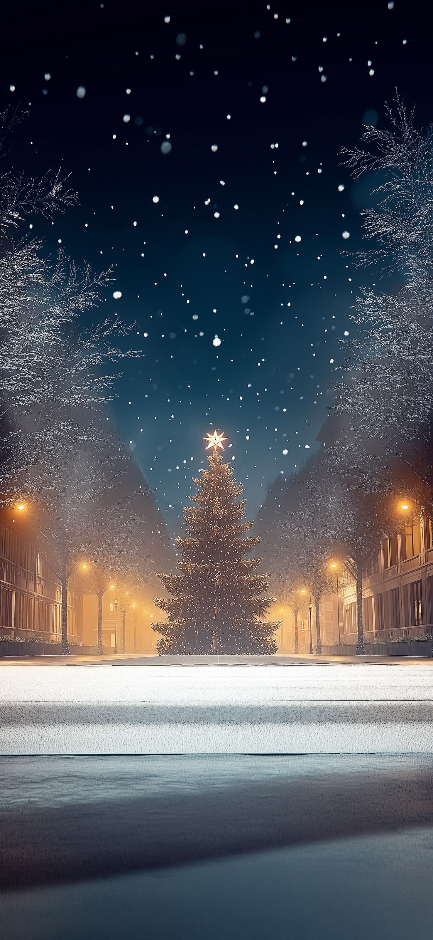 Winter Tree Scene - free phone wallpaper