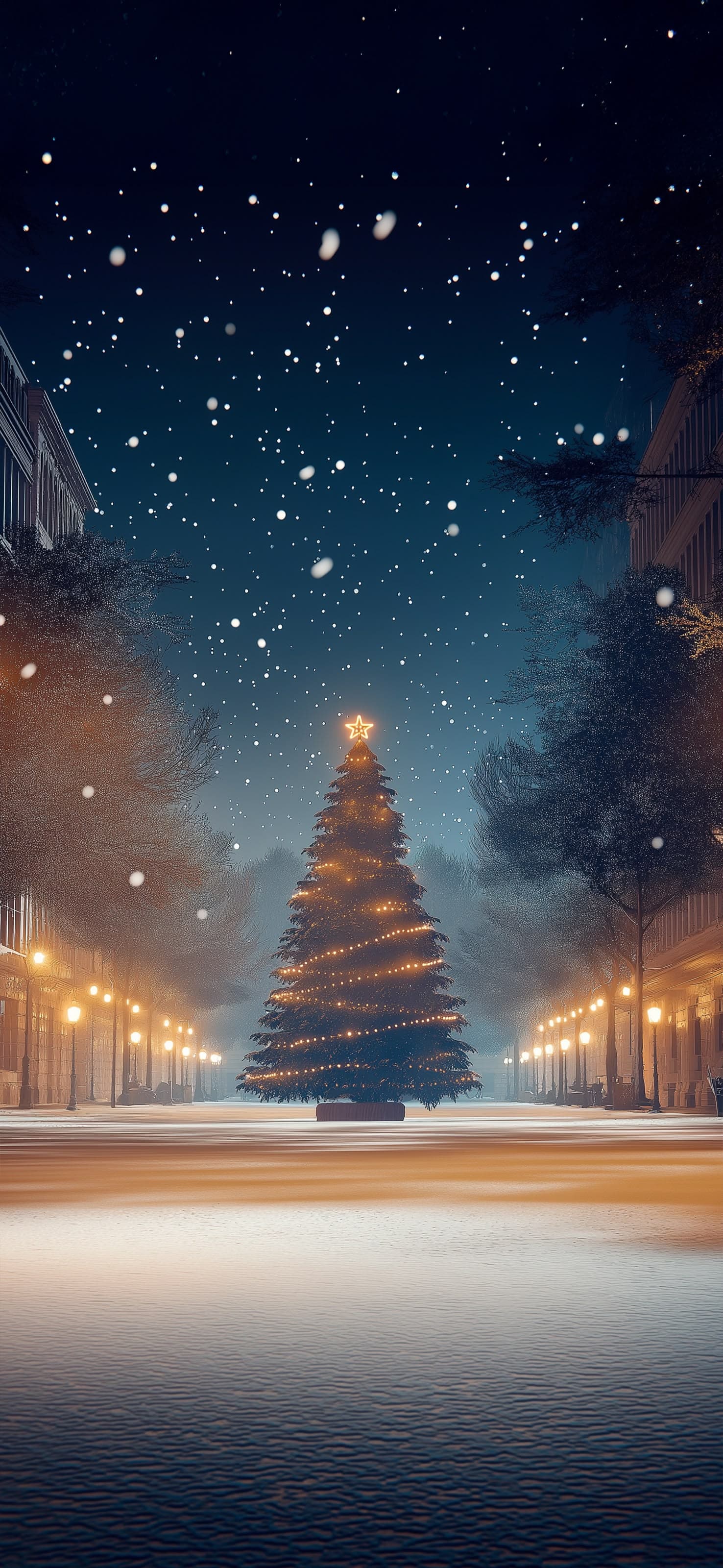 Christmas Tree Lights - free phone wallpaper