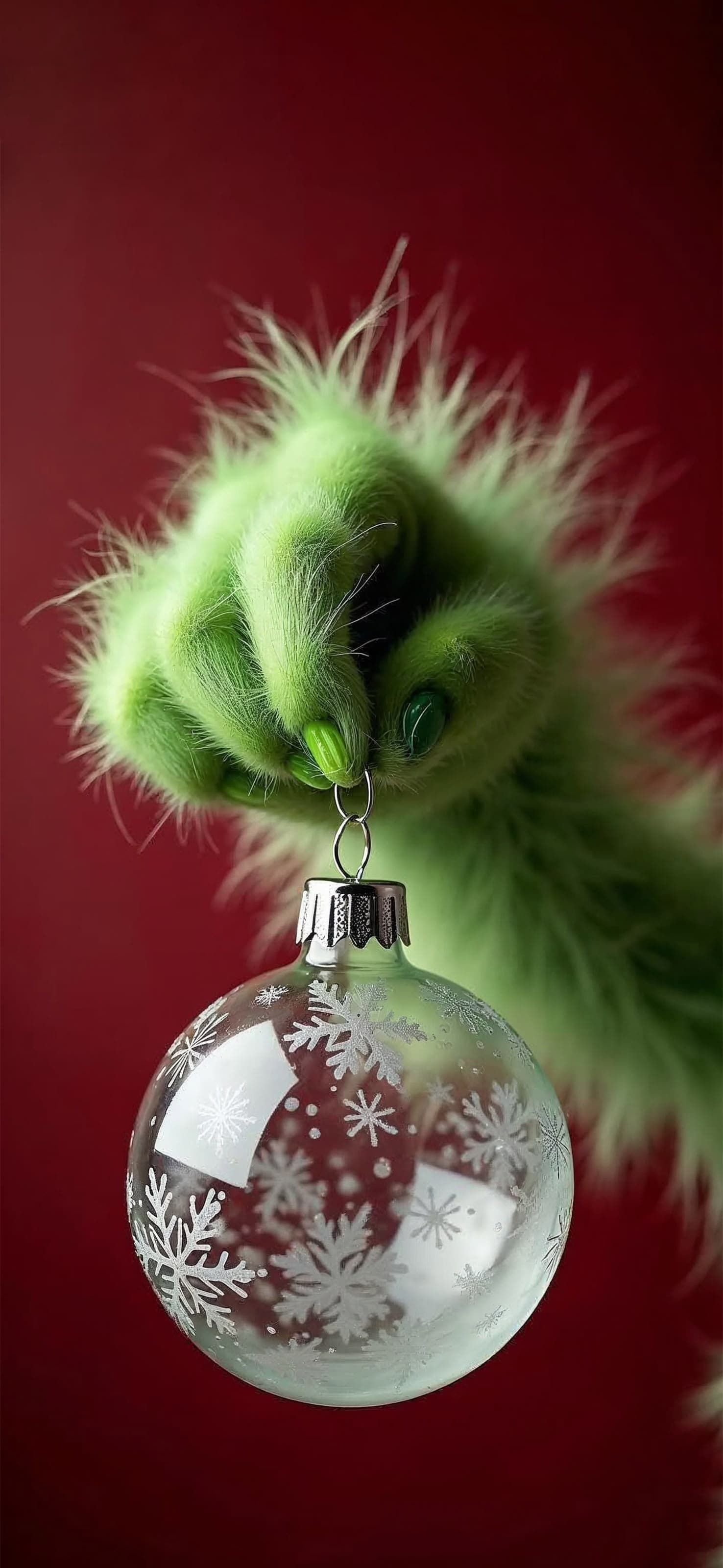 Grinch Ornament Display - free phone wallpaper