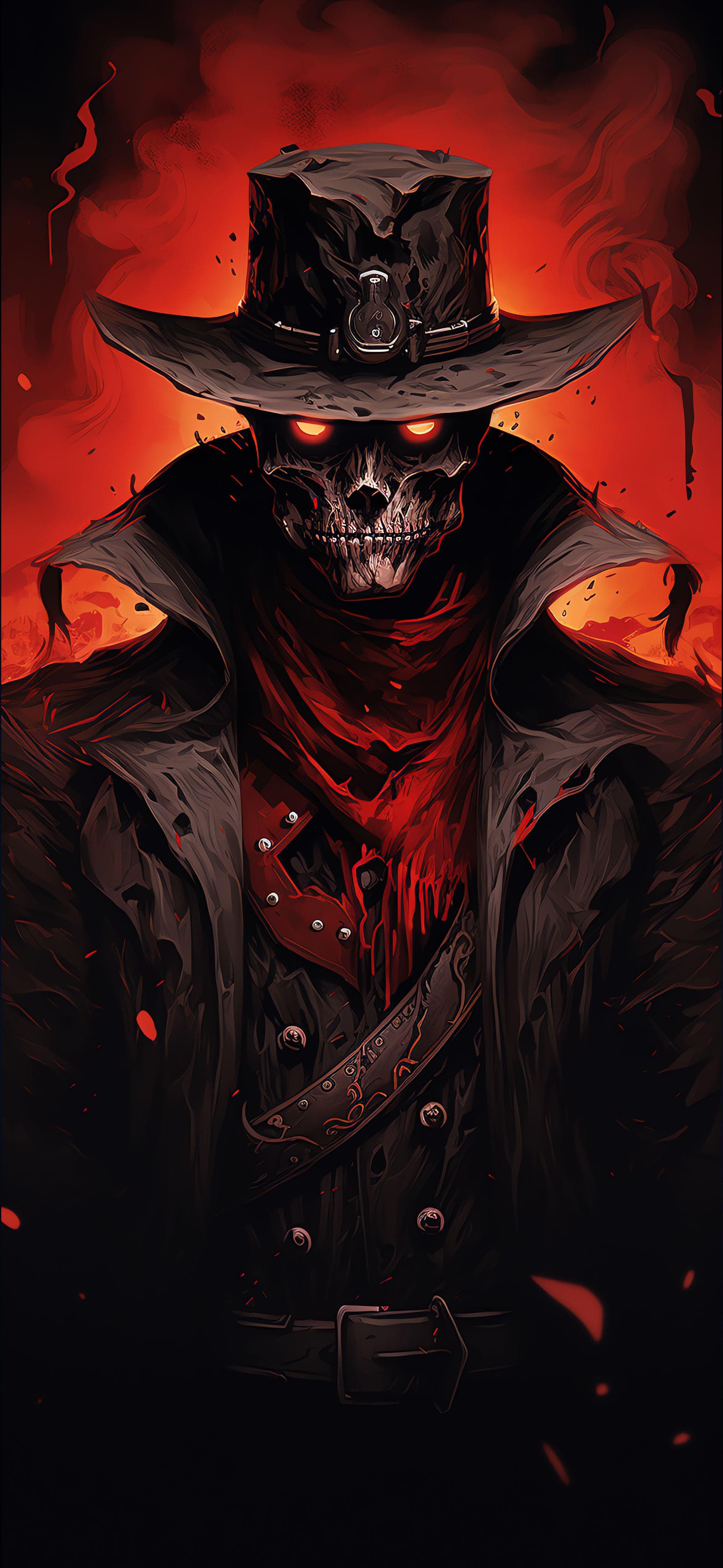 Infernal Cowboy Skull - Pro phone wallpaper