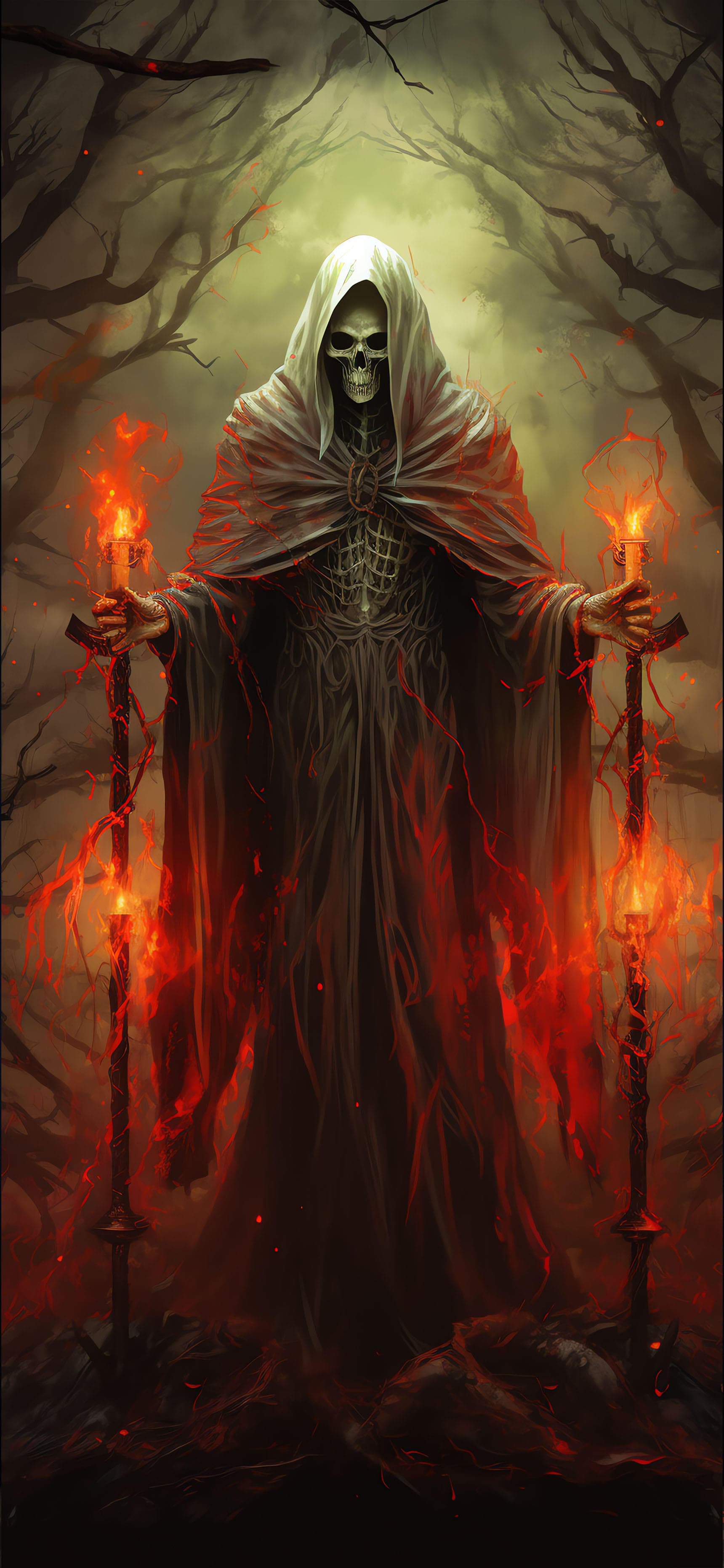 Flaming Death Priest - Pro phone wallpaper