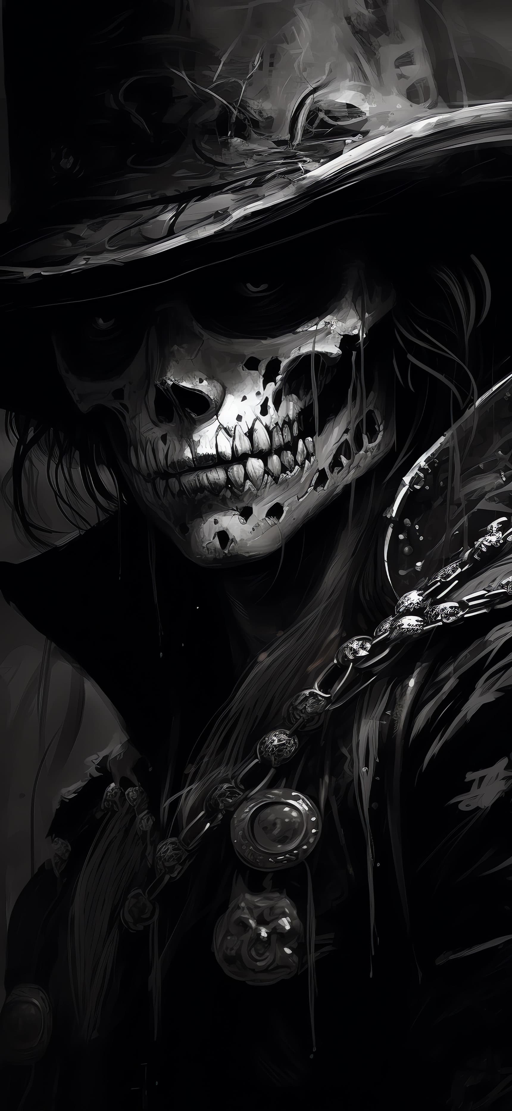 Skeleton Pirate Portrait - Pro phone wallpaper