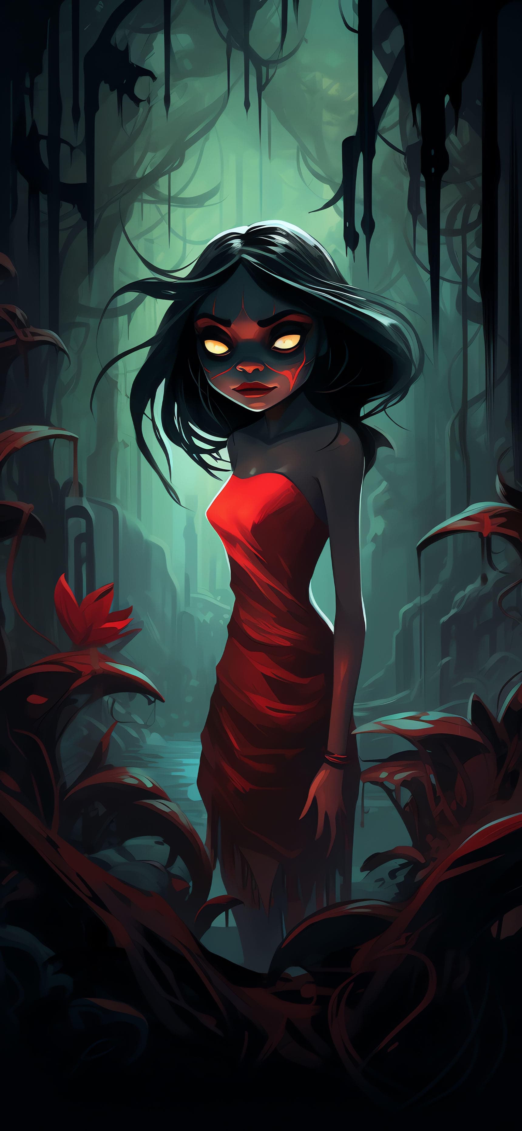 Red Dress Horror - Pro phone wallpaper