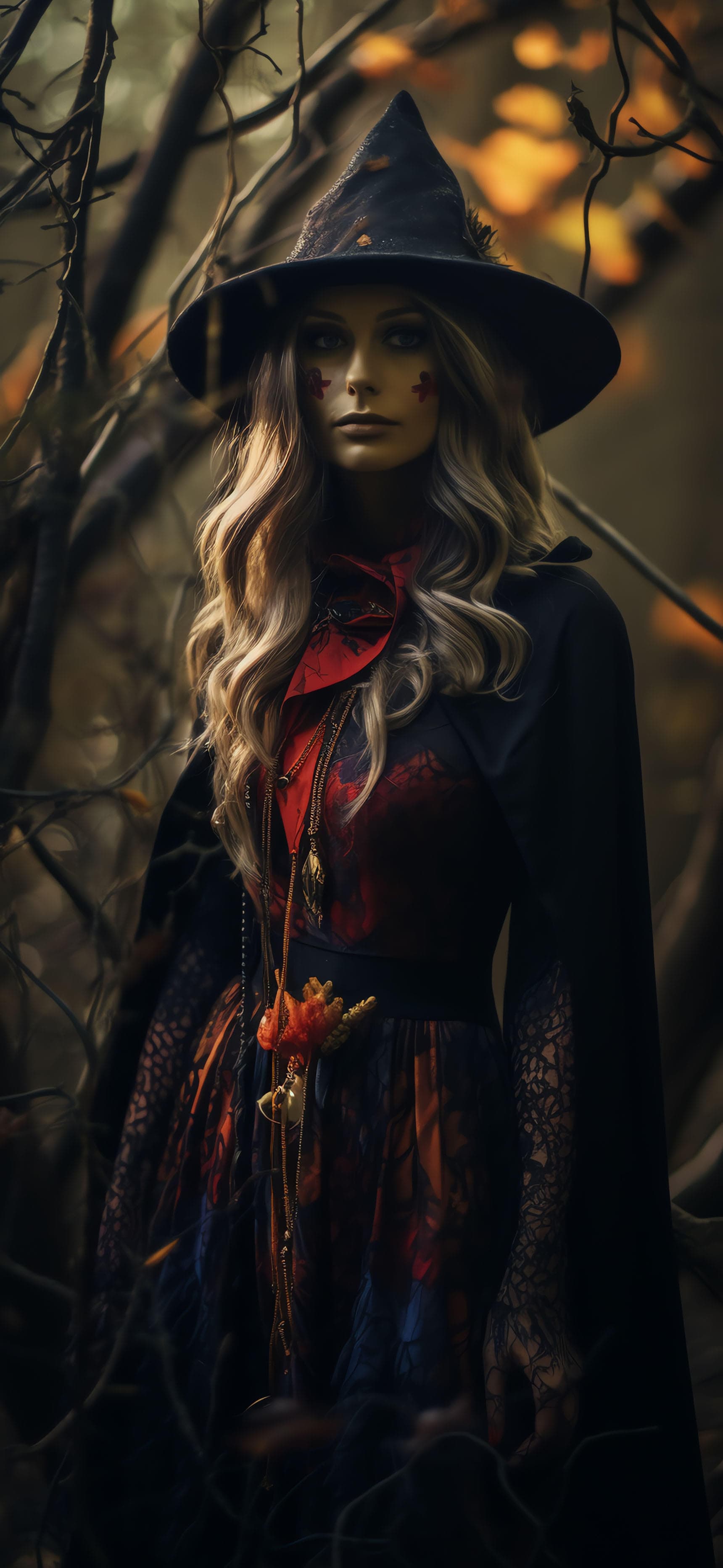 Autumn Witch Portrait - Pro phone wallpaper
