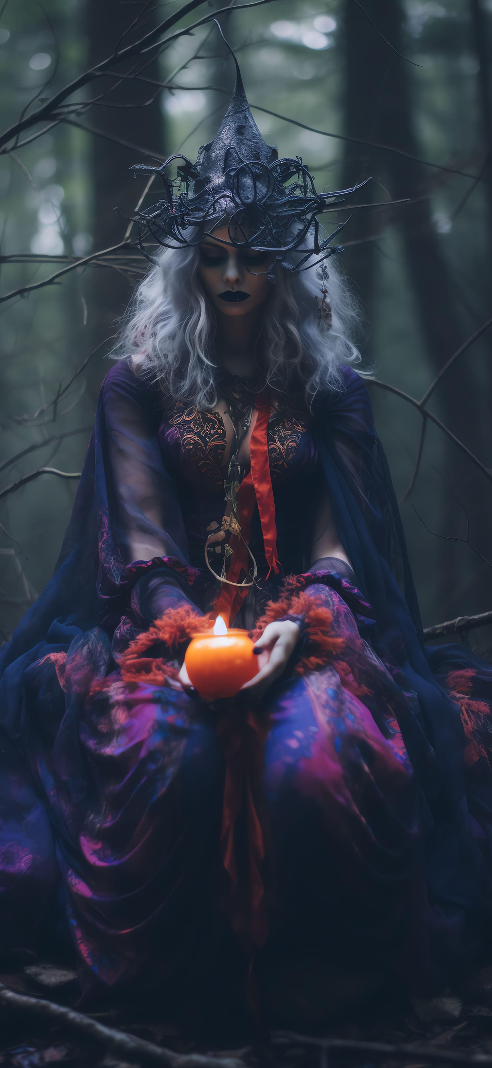 Forest Witch Candle - Pro phone wallpaper