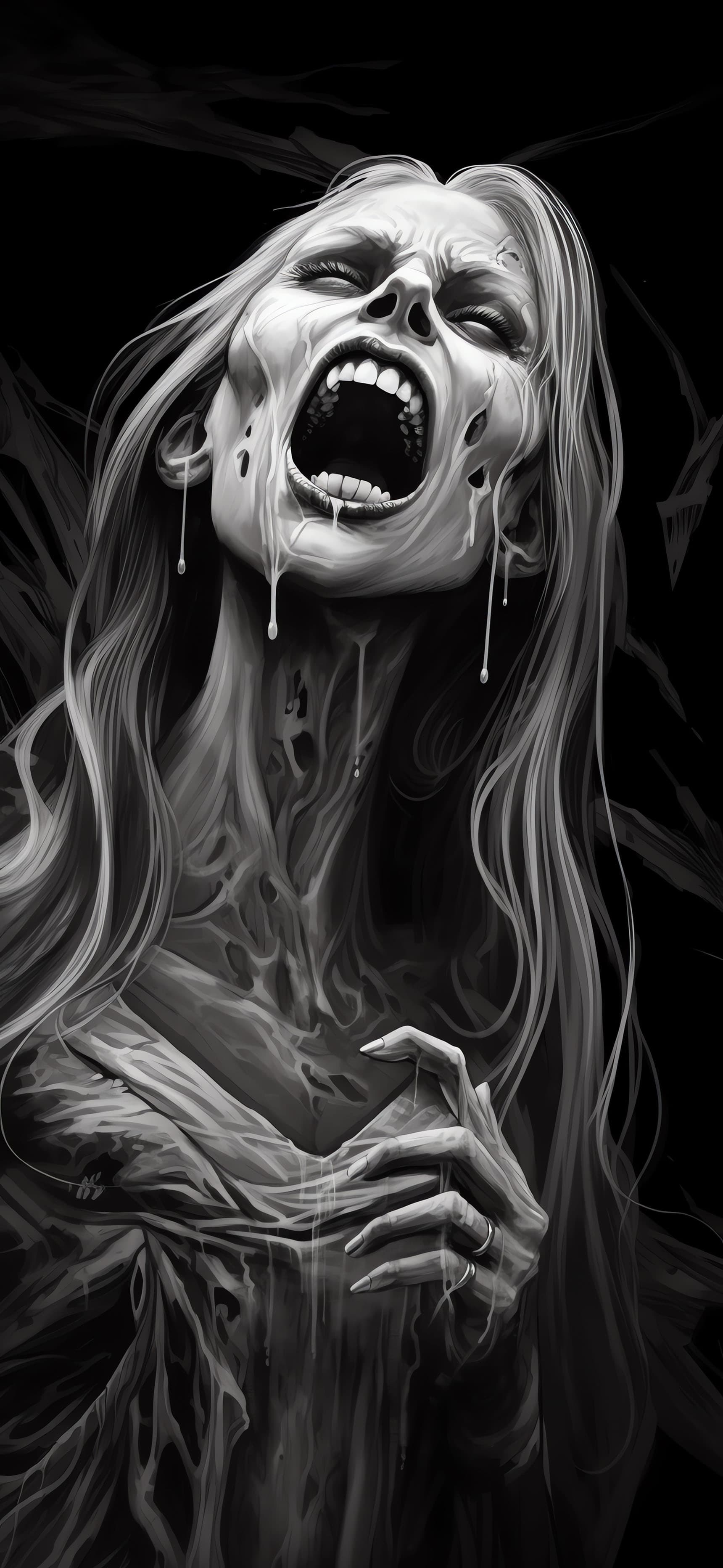 Melting Horror Portrait - Pro phone wallpaper