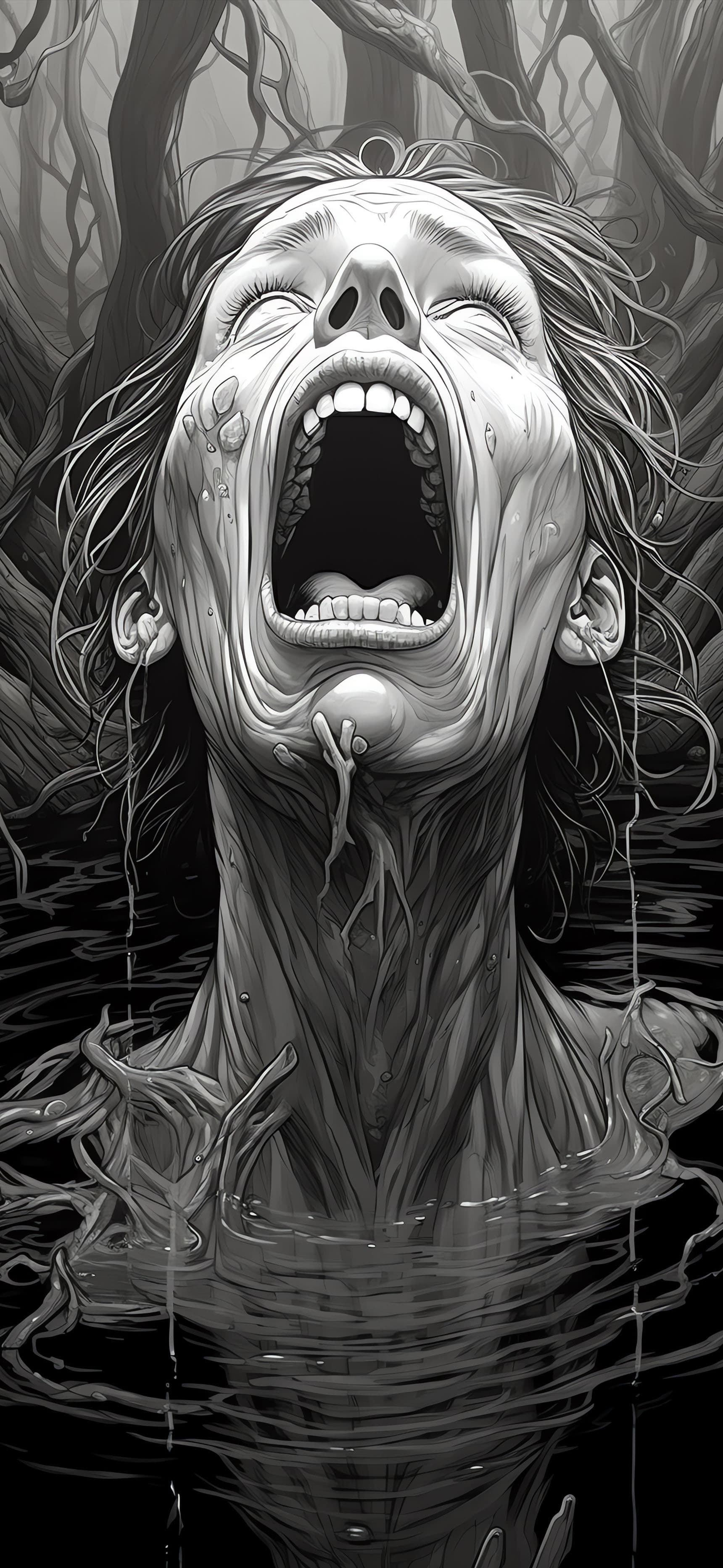Screaming Agony Portrait - Pro phone wallpaper