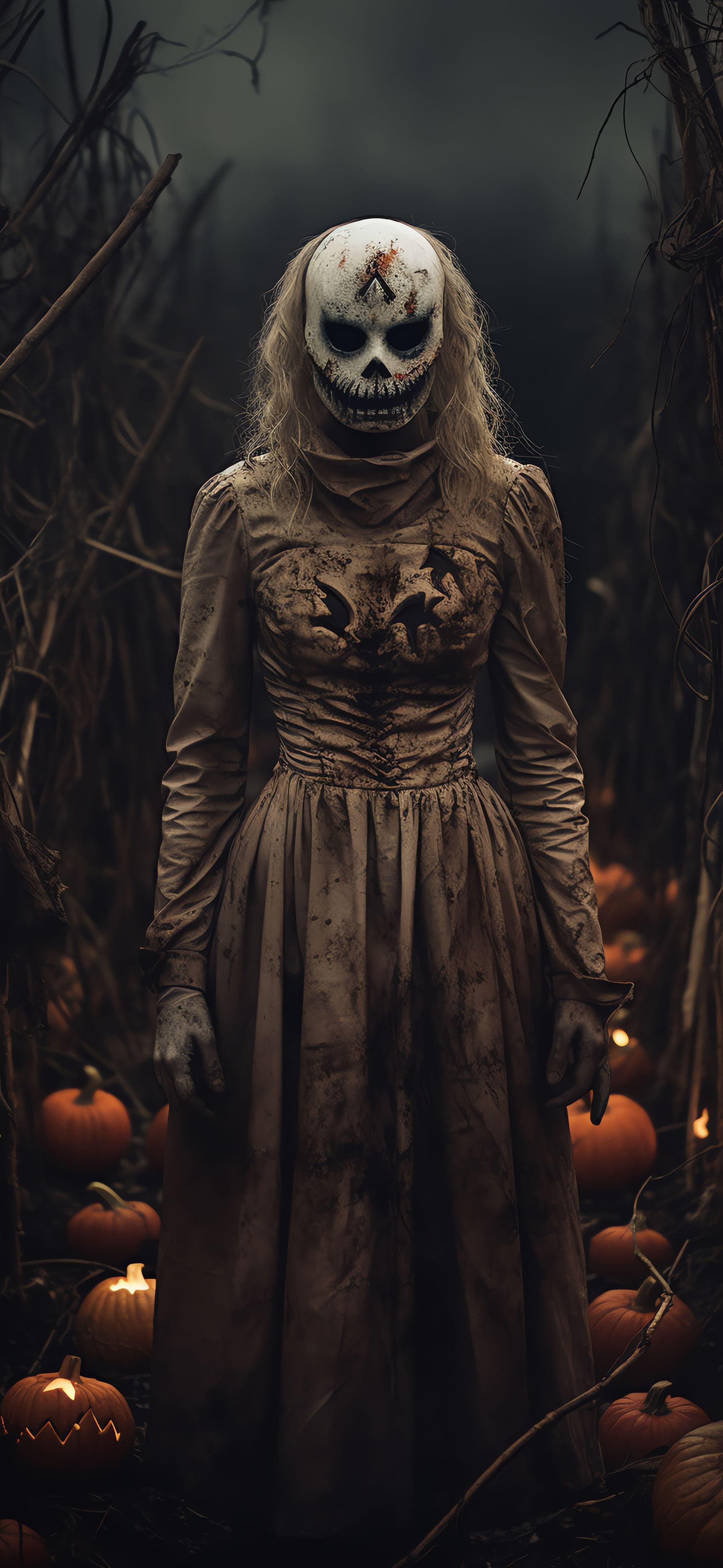 Scary Masked Woman - Pro phone wallpaper