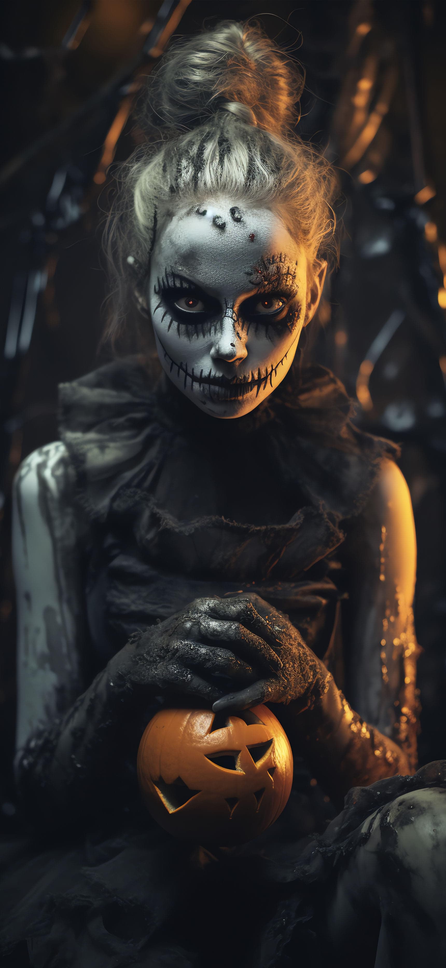 Halloween Pumpkin Witch - Pro phone wallpaper