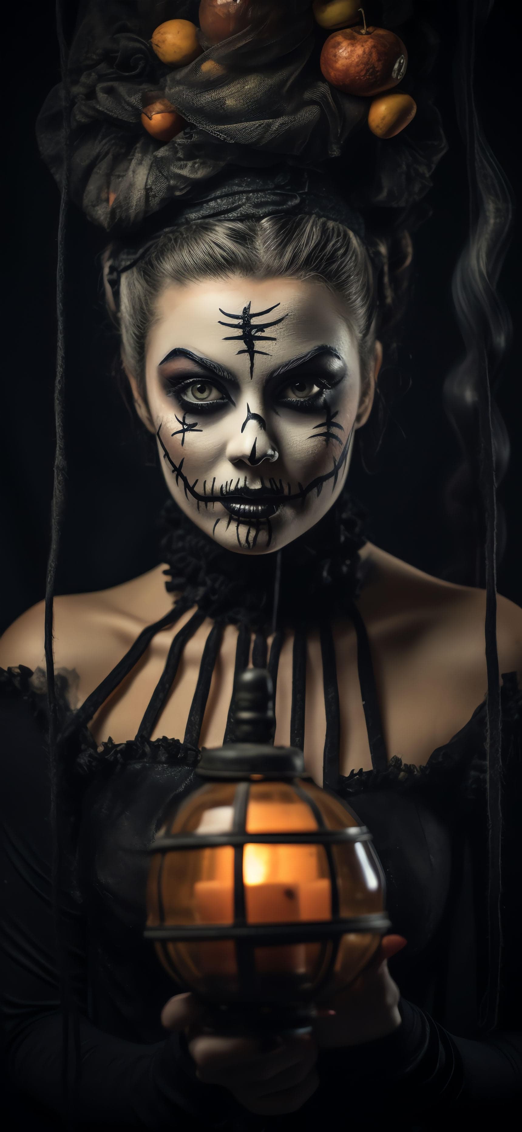 Halloween Makeup Portrait - Pro phone wallpaper