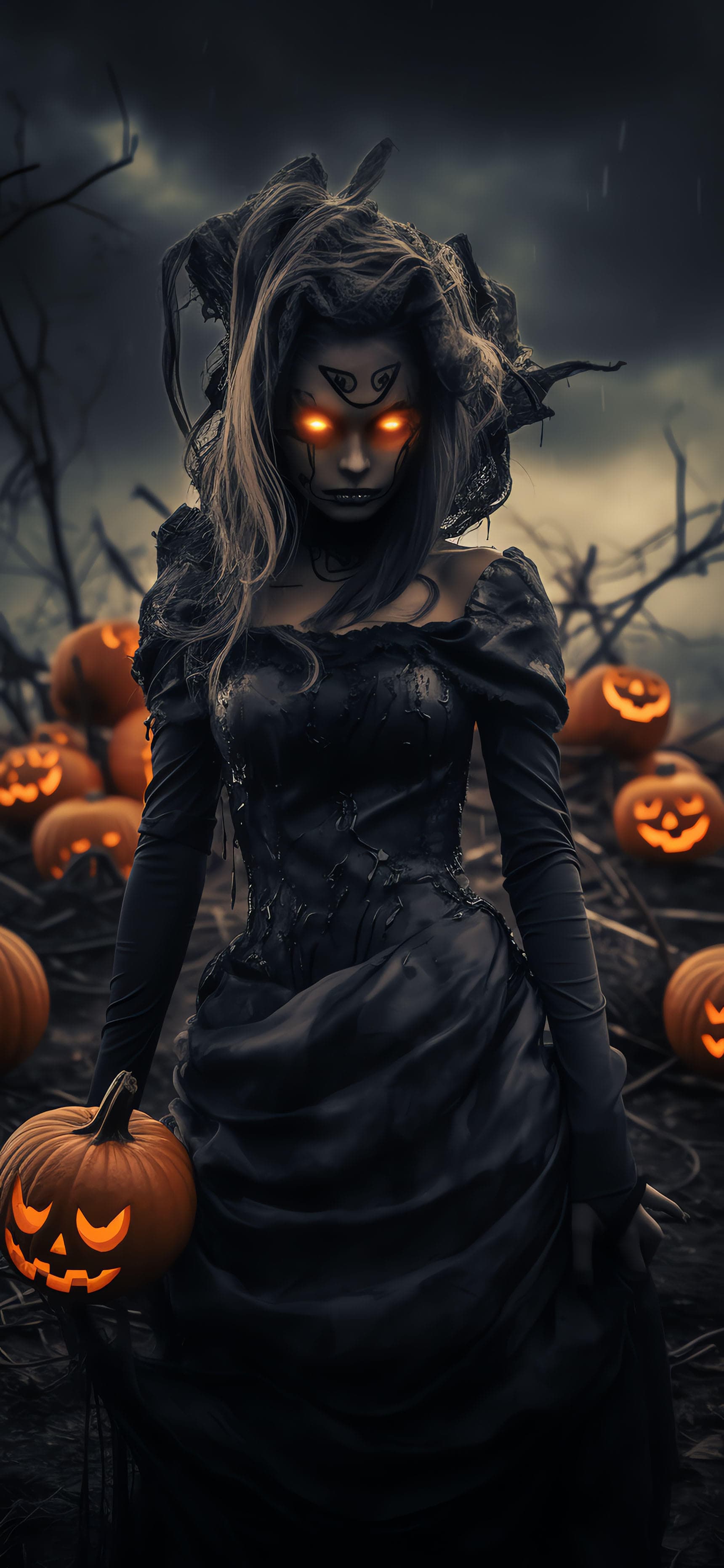 Witch Pumpkin Storm - Pro phone wallpaper