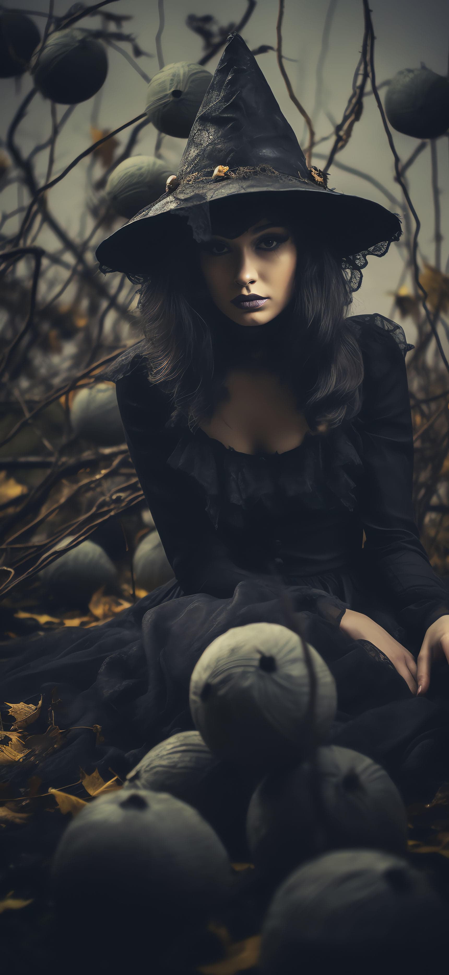 Witch's Pumpkin Patch - Pro phone wallpaper