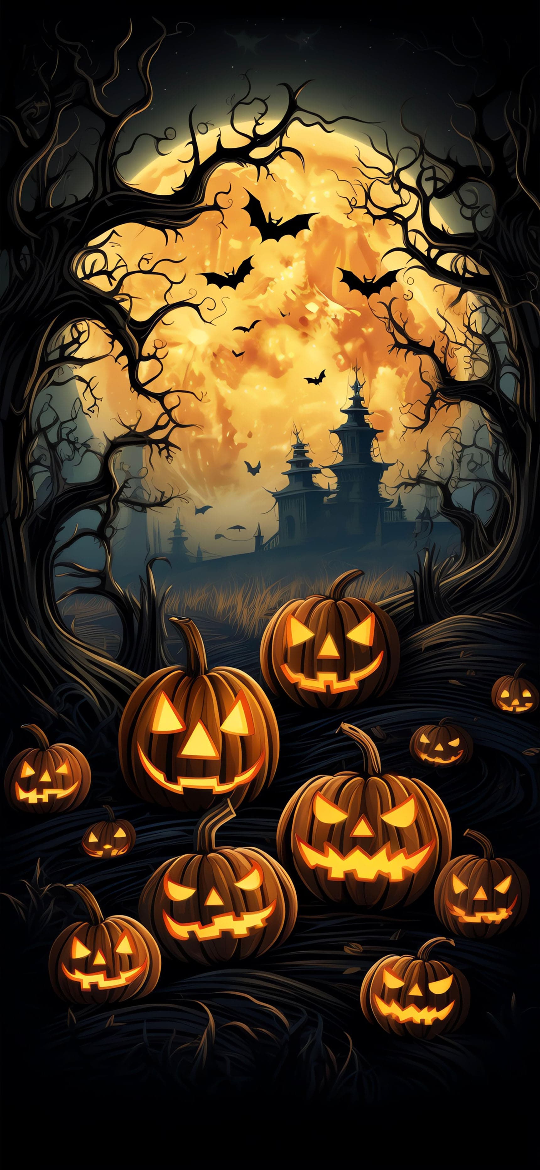 Pumpkin Patch Night - Pro phone wallpaper
