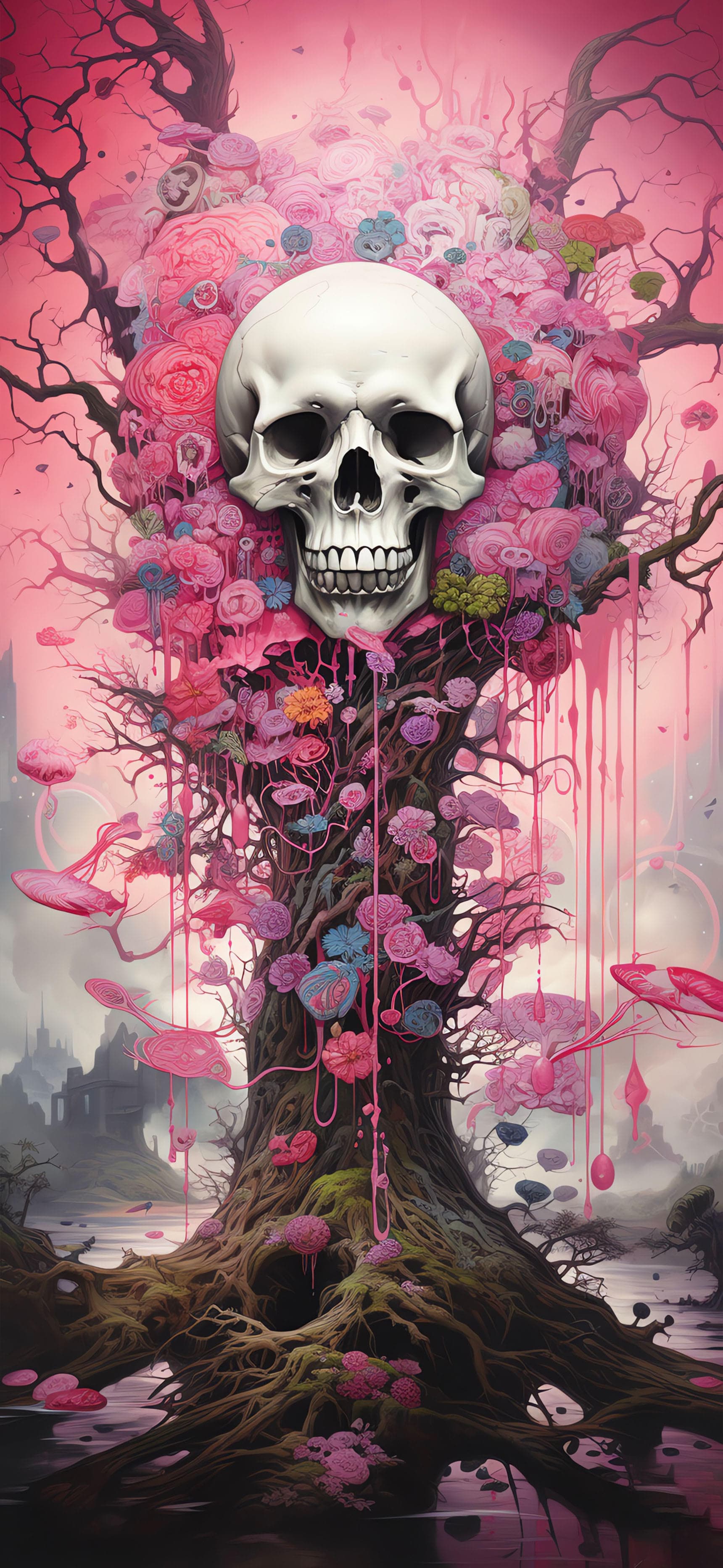Floral Skull - Pro phone wallpaper