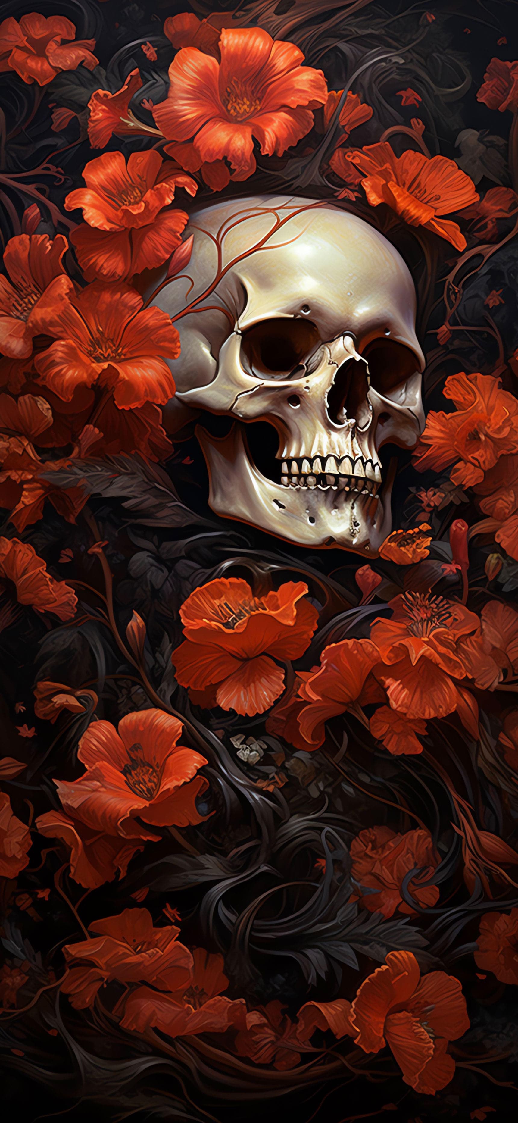 Floral Skull Art - Pro phone wallpaper