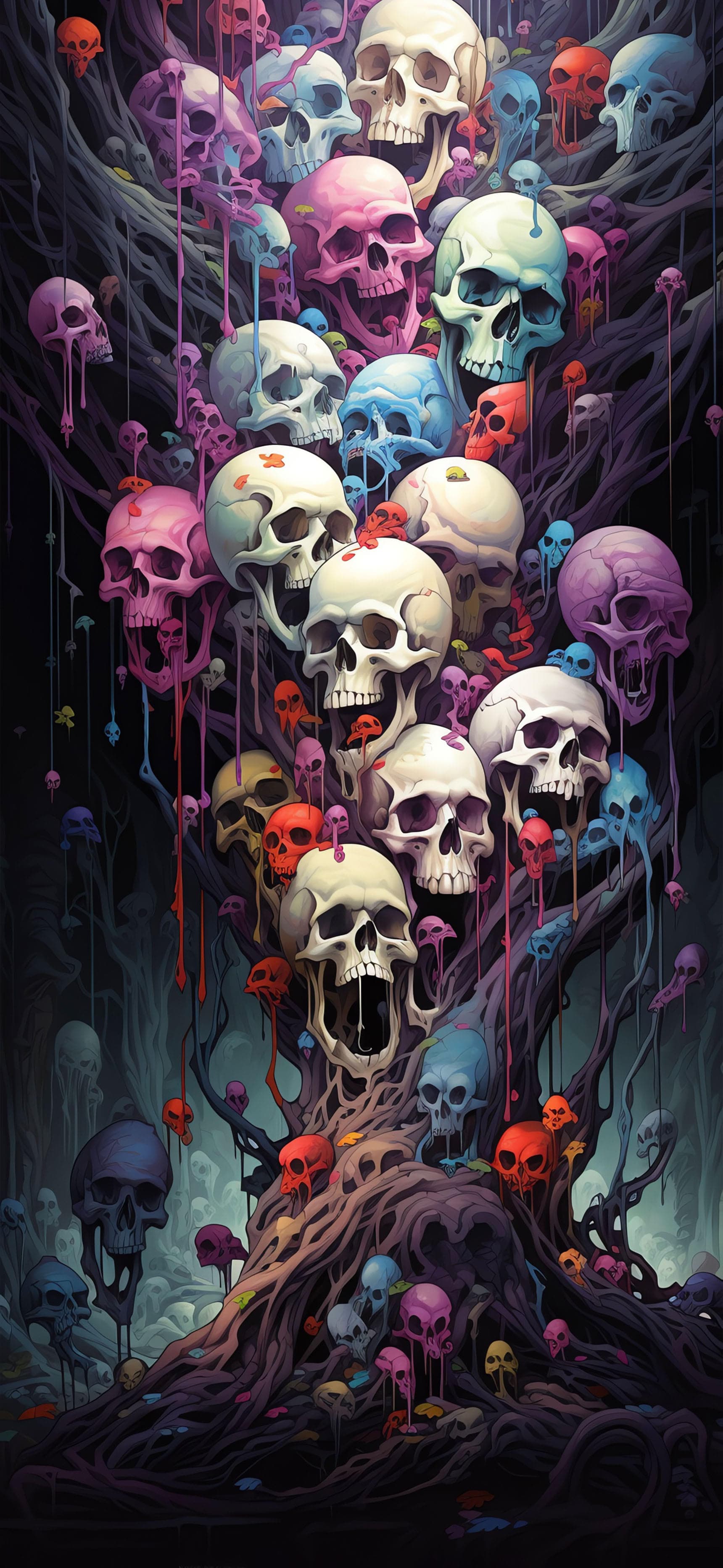 Skull Cascade - Pro phone wallpaper