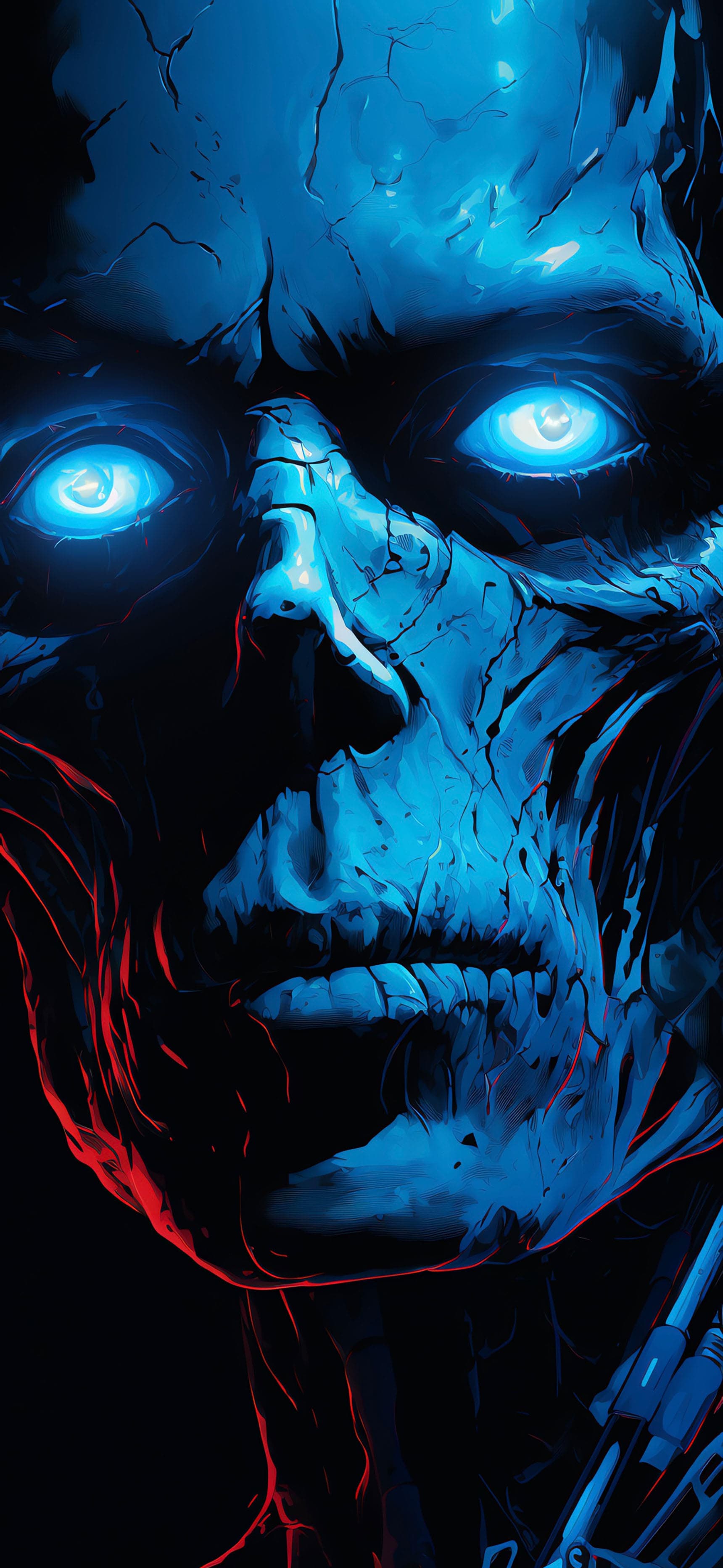Cybernetic Skull Face - Pro phone wallpaper