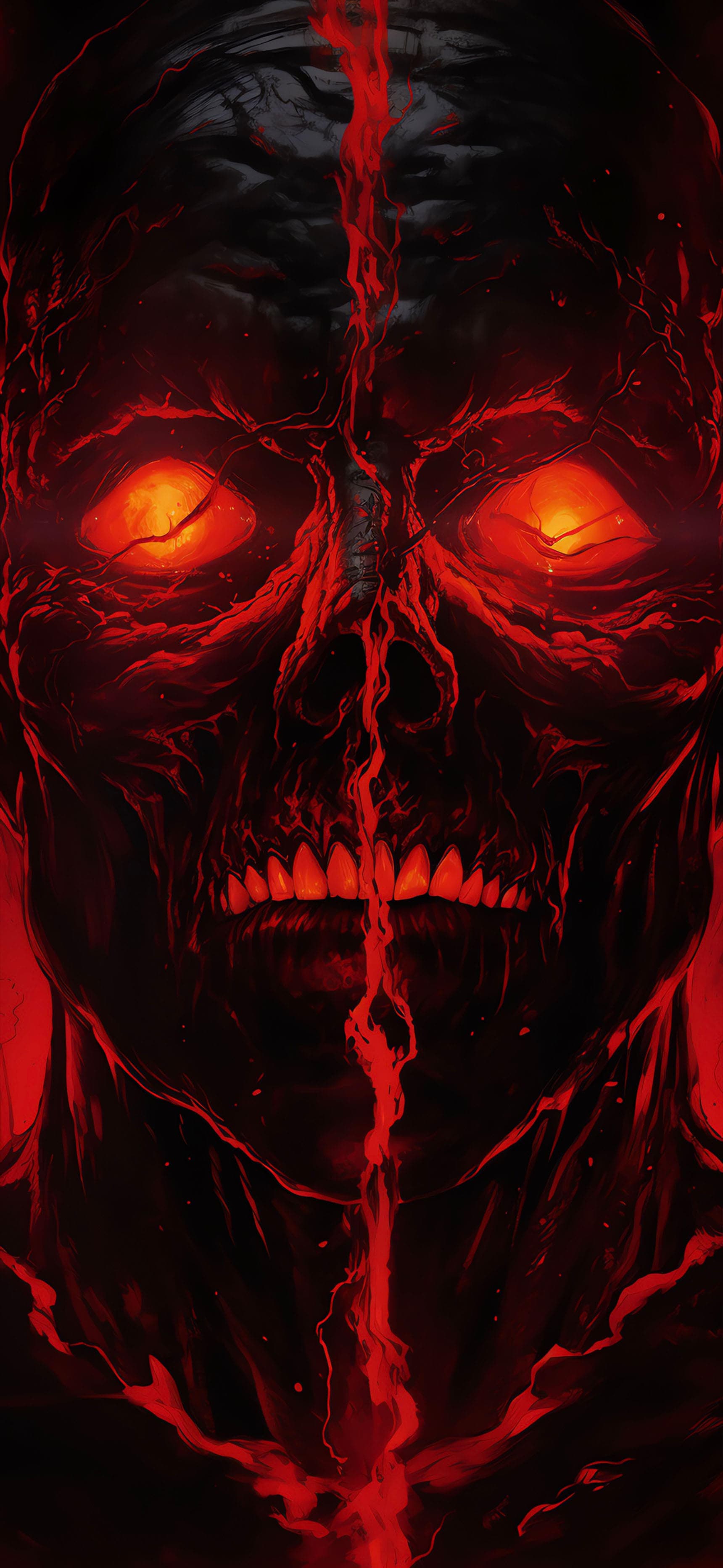 Fiery Undead Face - Pro phone wallpaper
