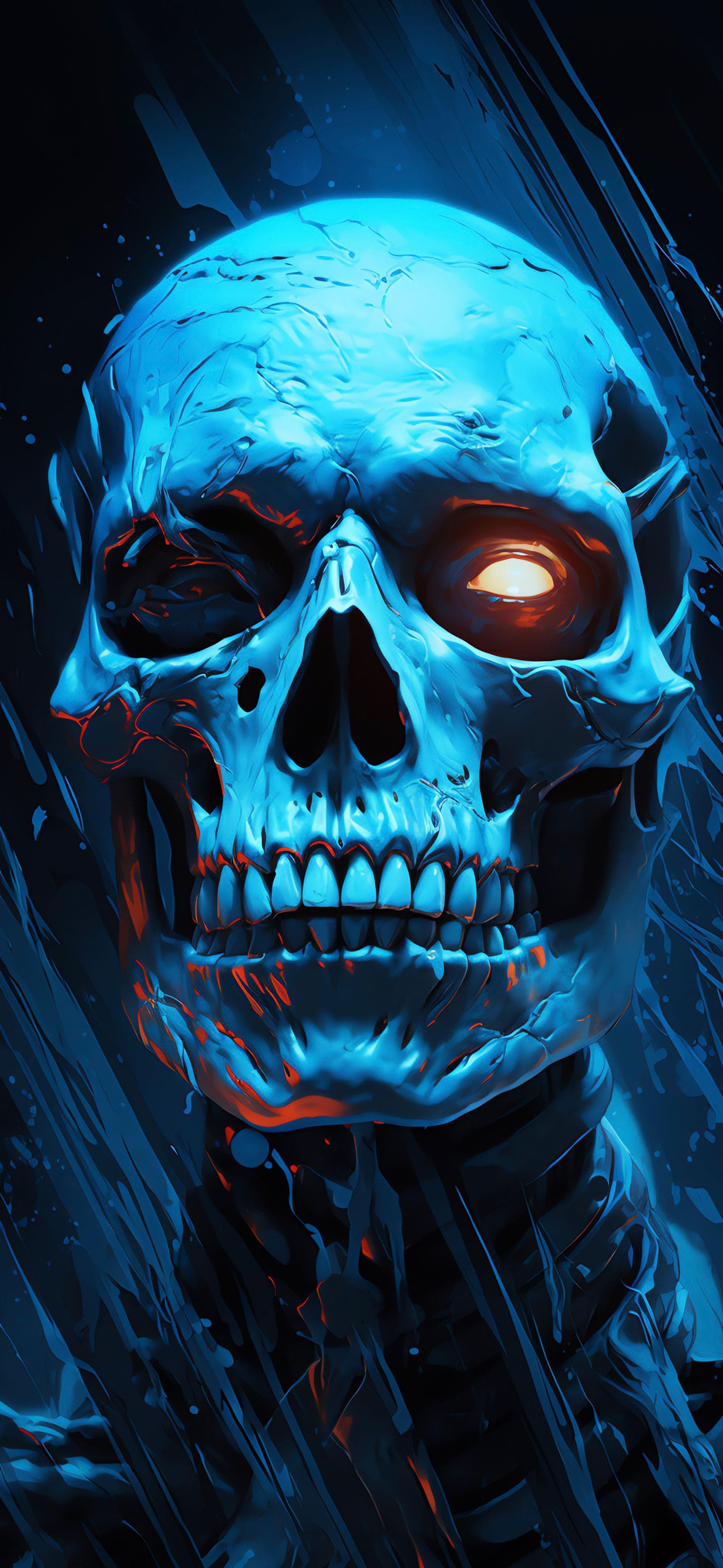 Glowing Skull Portrait - Pro phone wallpaper