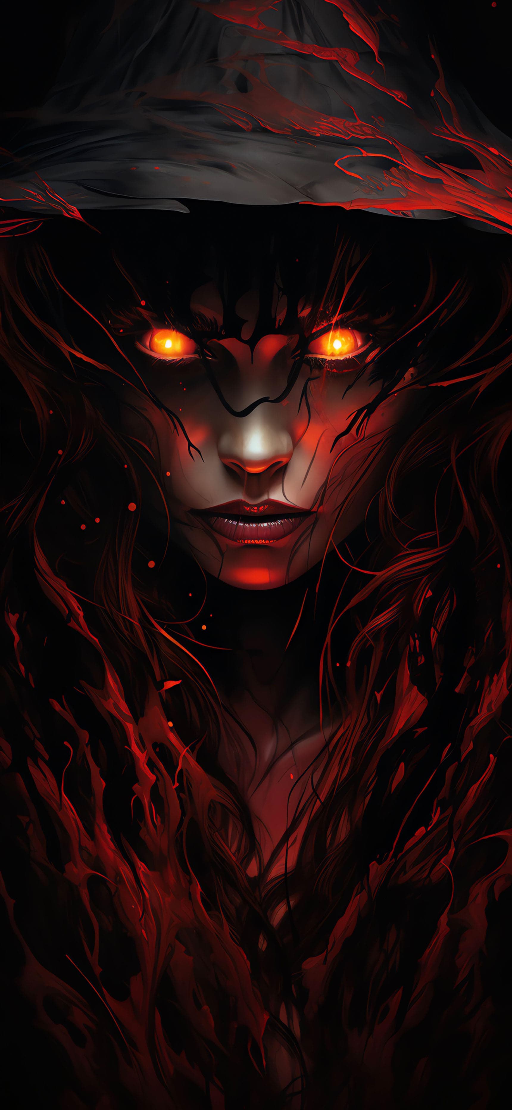 Fiery Witch Gaze - Pro phone wallpaper