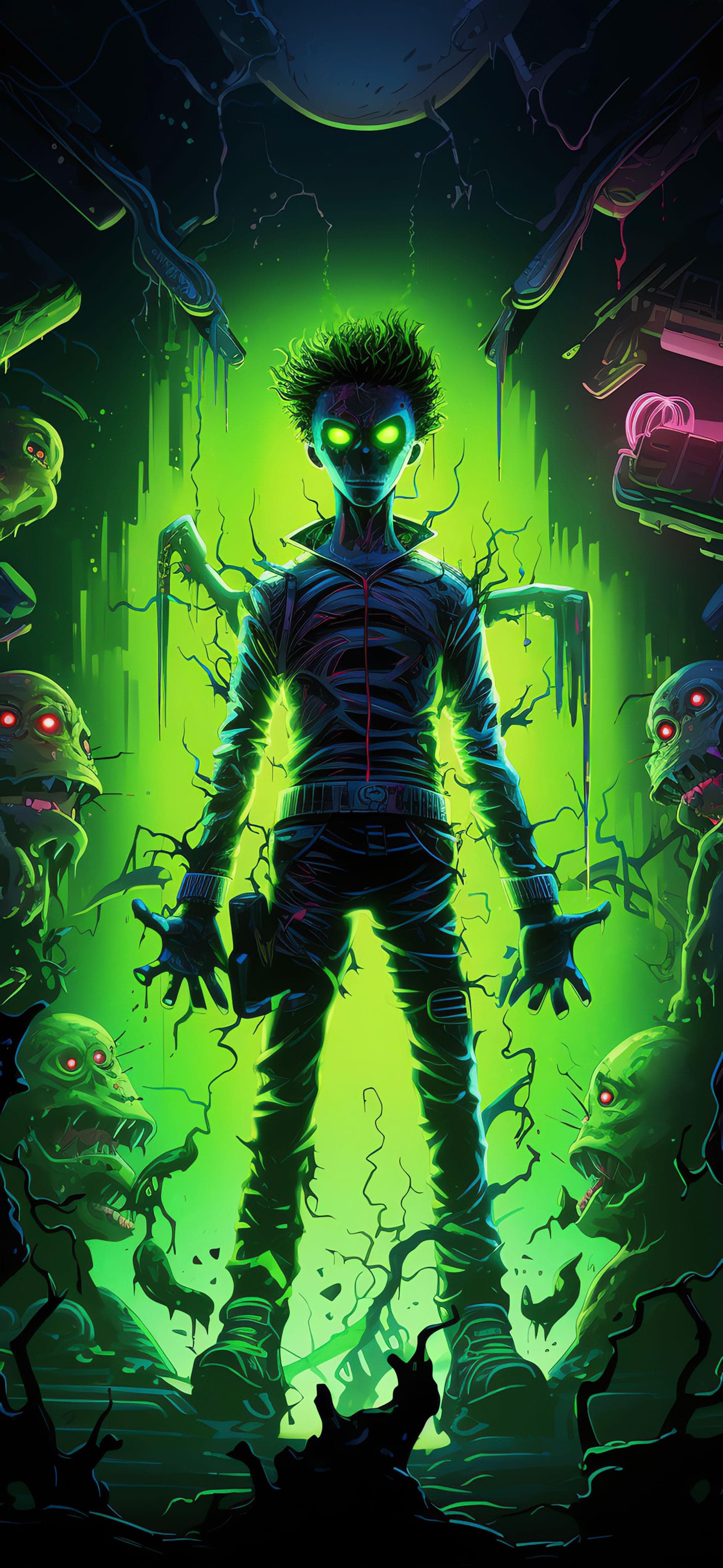 Radioactive Zombie Boy - Pro phone wallpaper
