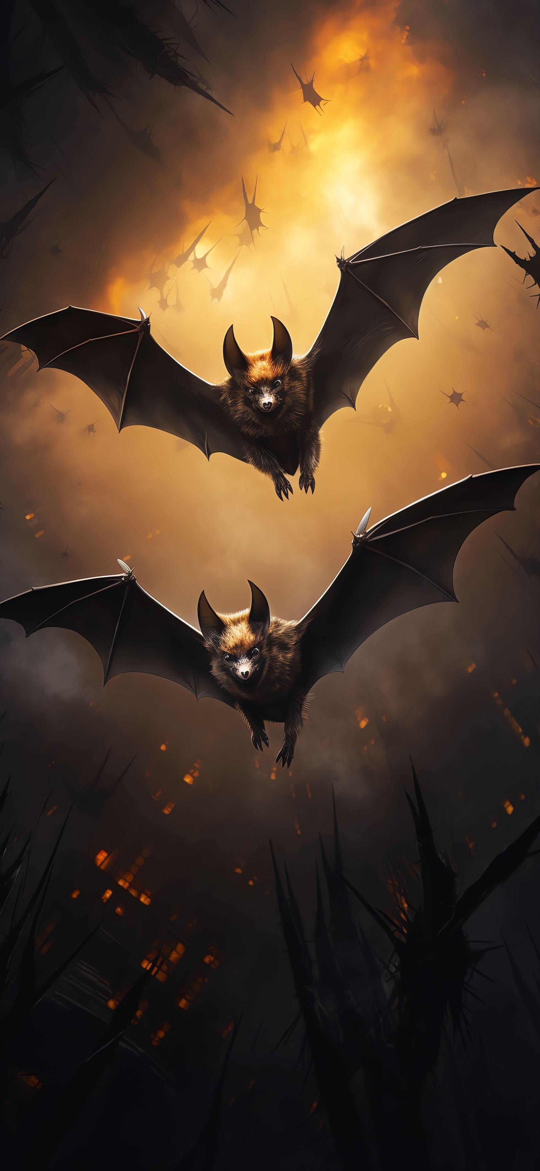 Flying Bat Swarm - Pro phone wallpaper