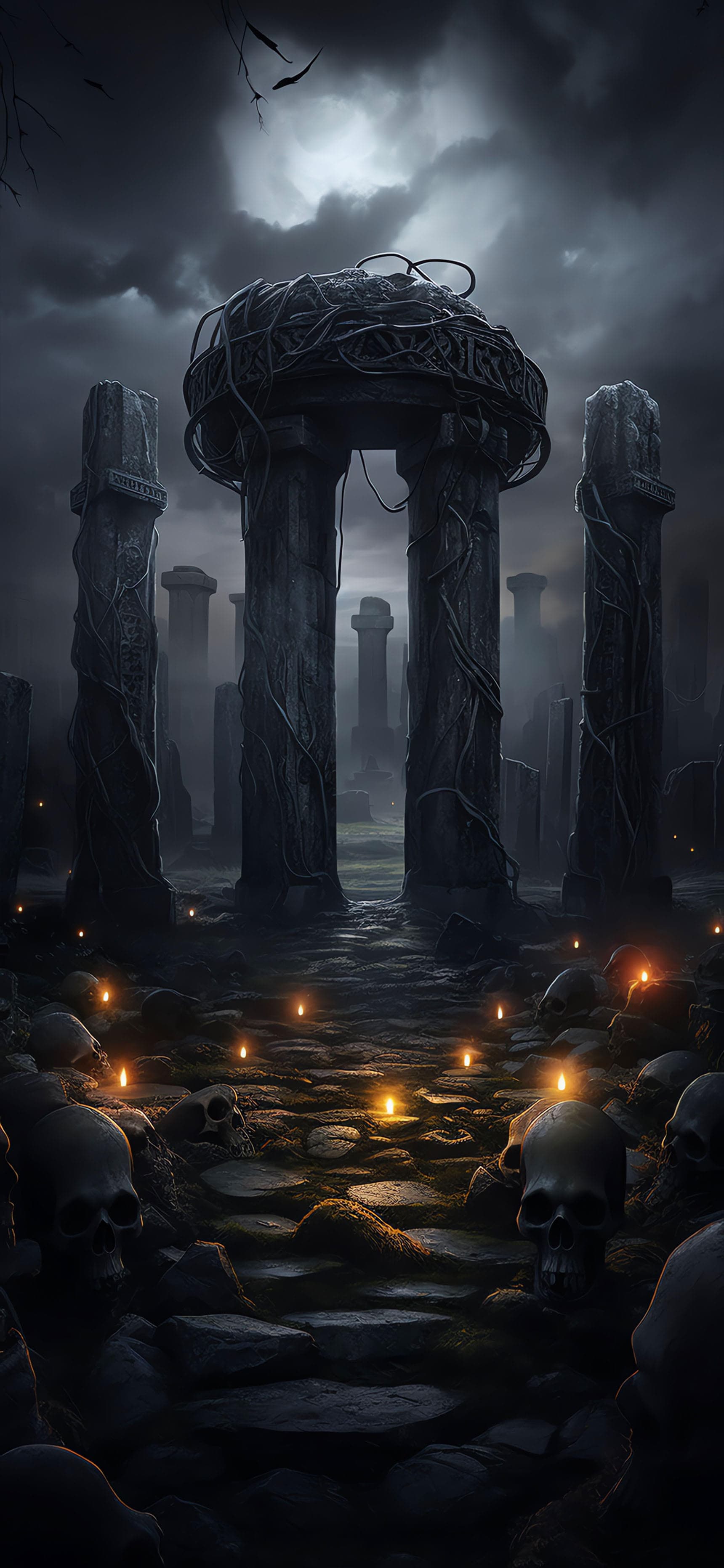 Skull Stone Circle - Pro phone wallpaper