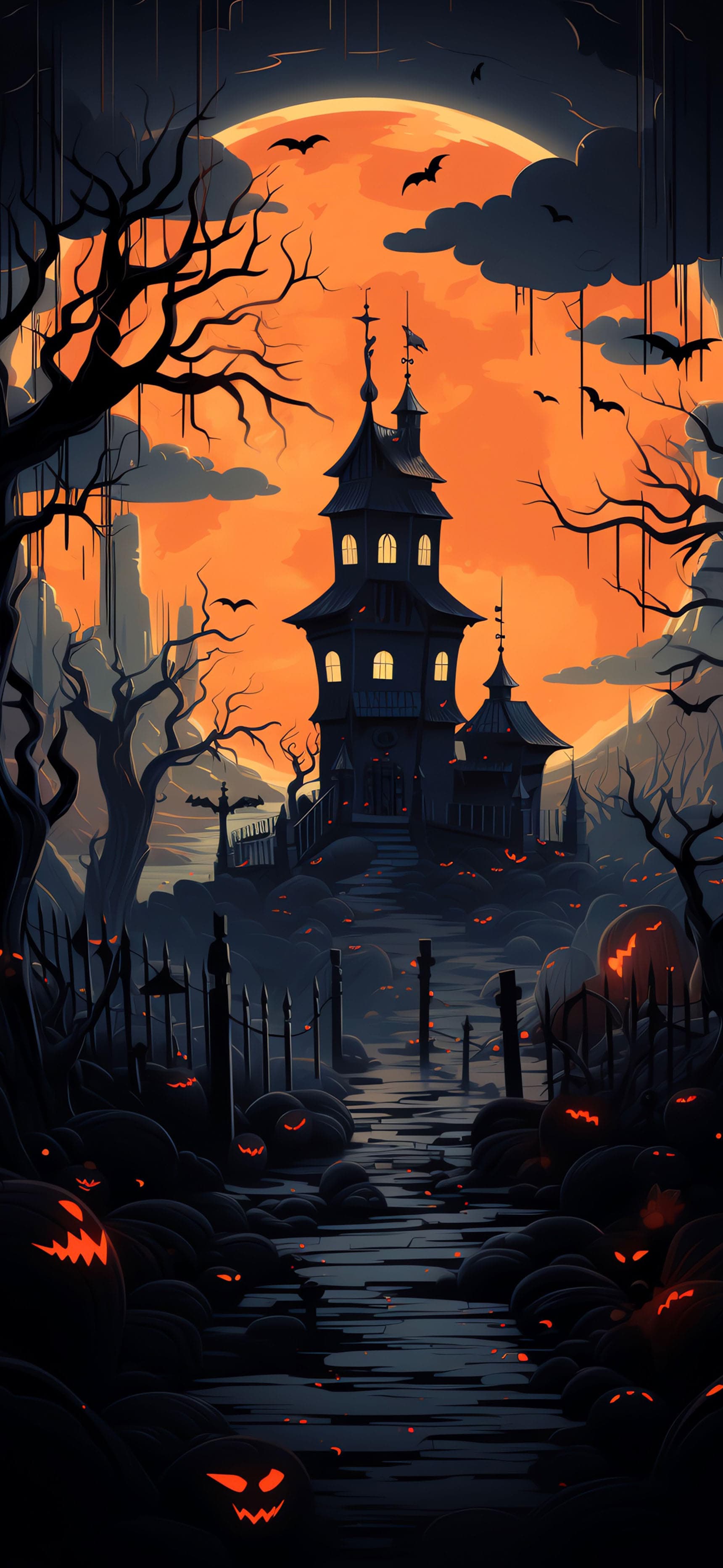 Haunted Path Night - Pro phone wallpaper